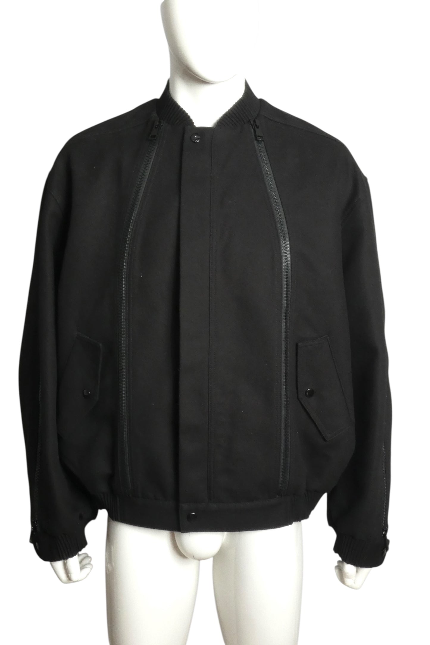 2022 NWT Metamorfosi Black Cotton Twill Coat, Size Large