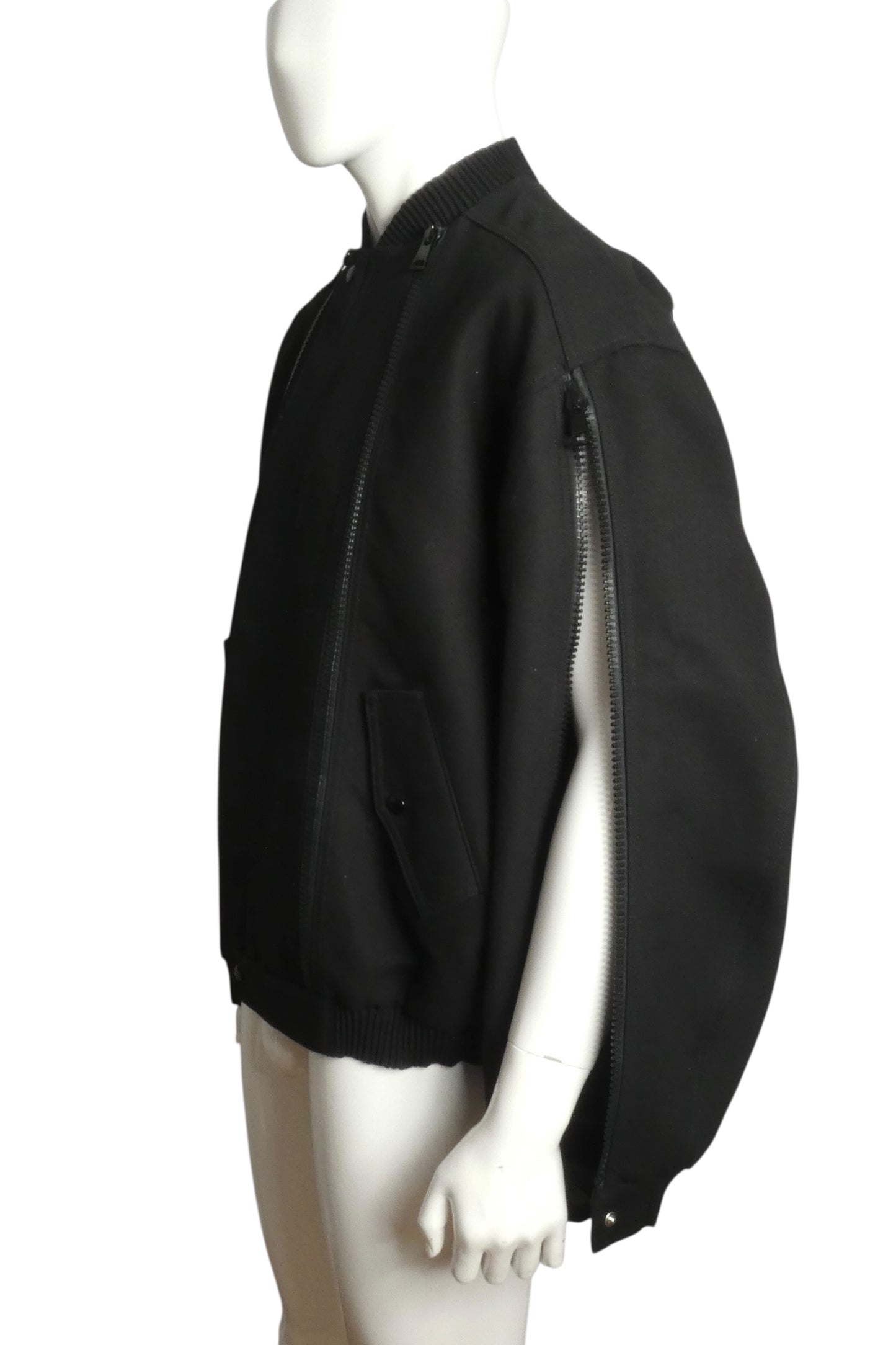 2022 NWT Metamorfosi Black Cotton Twill Coat, Size Large
