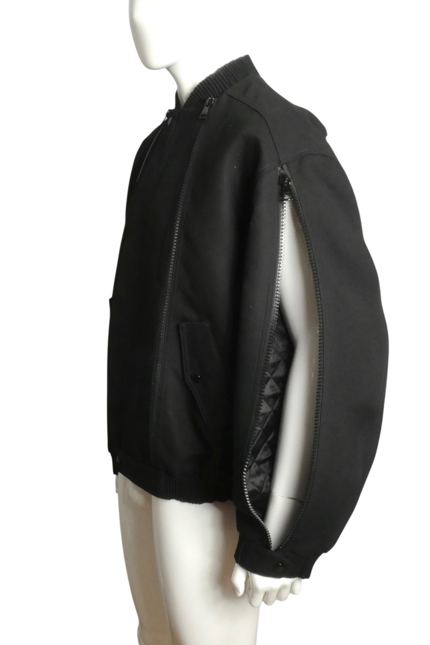 2022 NWT Metamorfosi Black Cotton Twill Coat, Size Large
