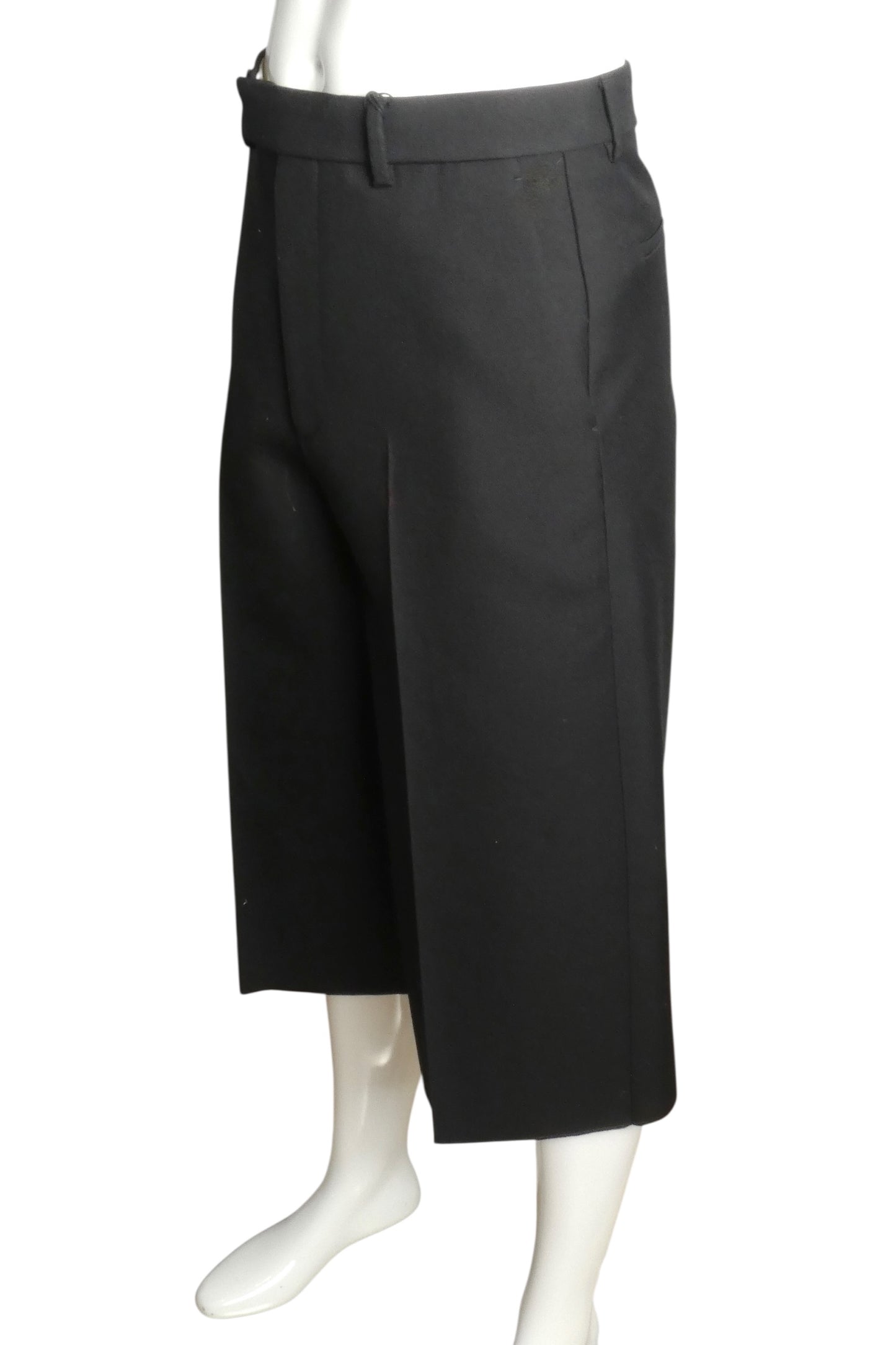 GUCCI- NWT 2024 Black Gaberdine Wide Leg Pants, Waist 30