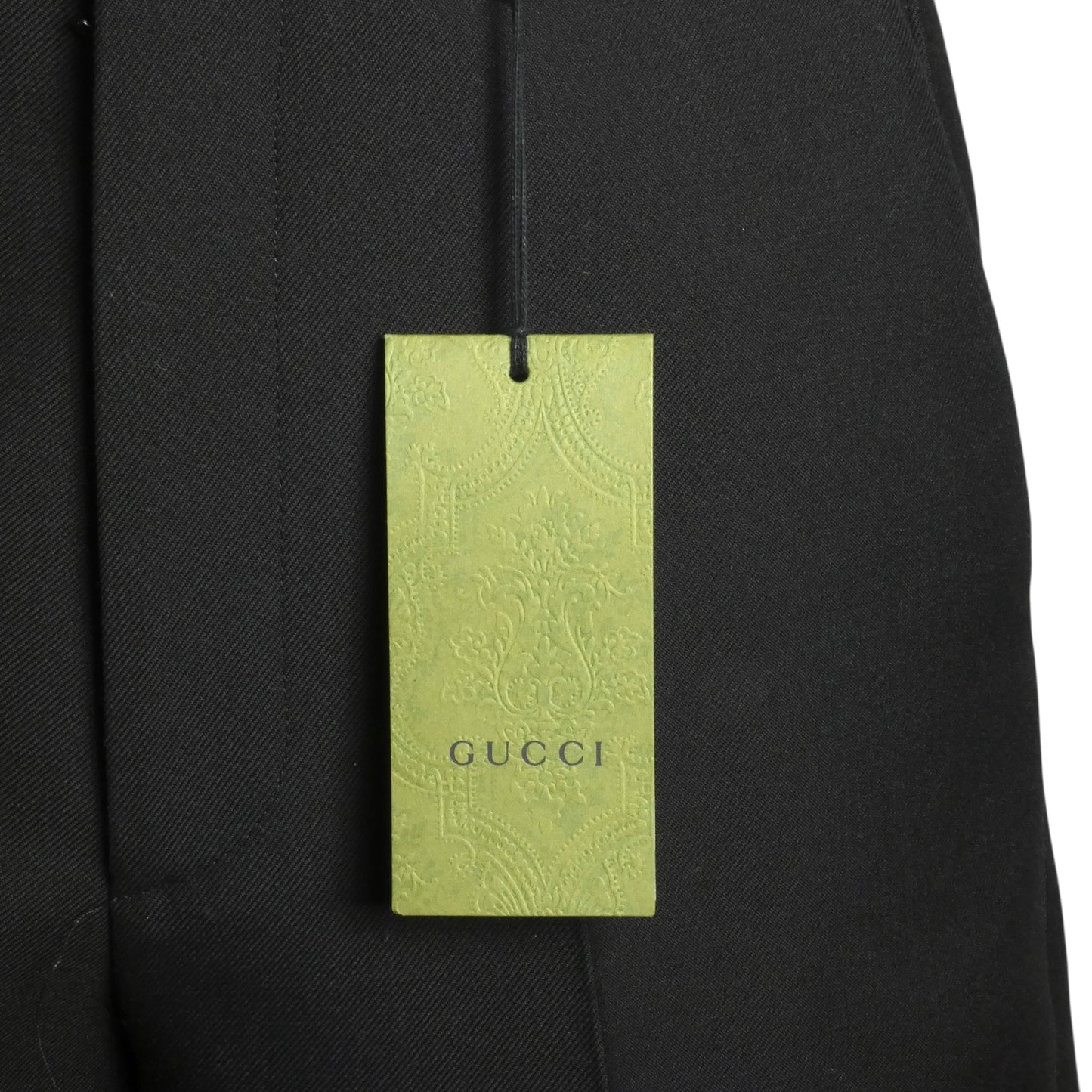 GUCCI- NWT 2024 Black Gaberdine Wide Leg Pants, Waist 30