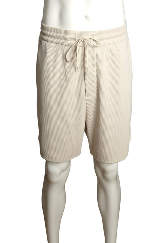 EMPORIO ARMANI- NWT Beige Ribbed Knit Shorts, Size XL