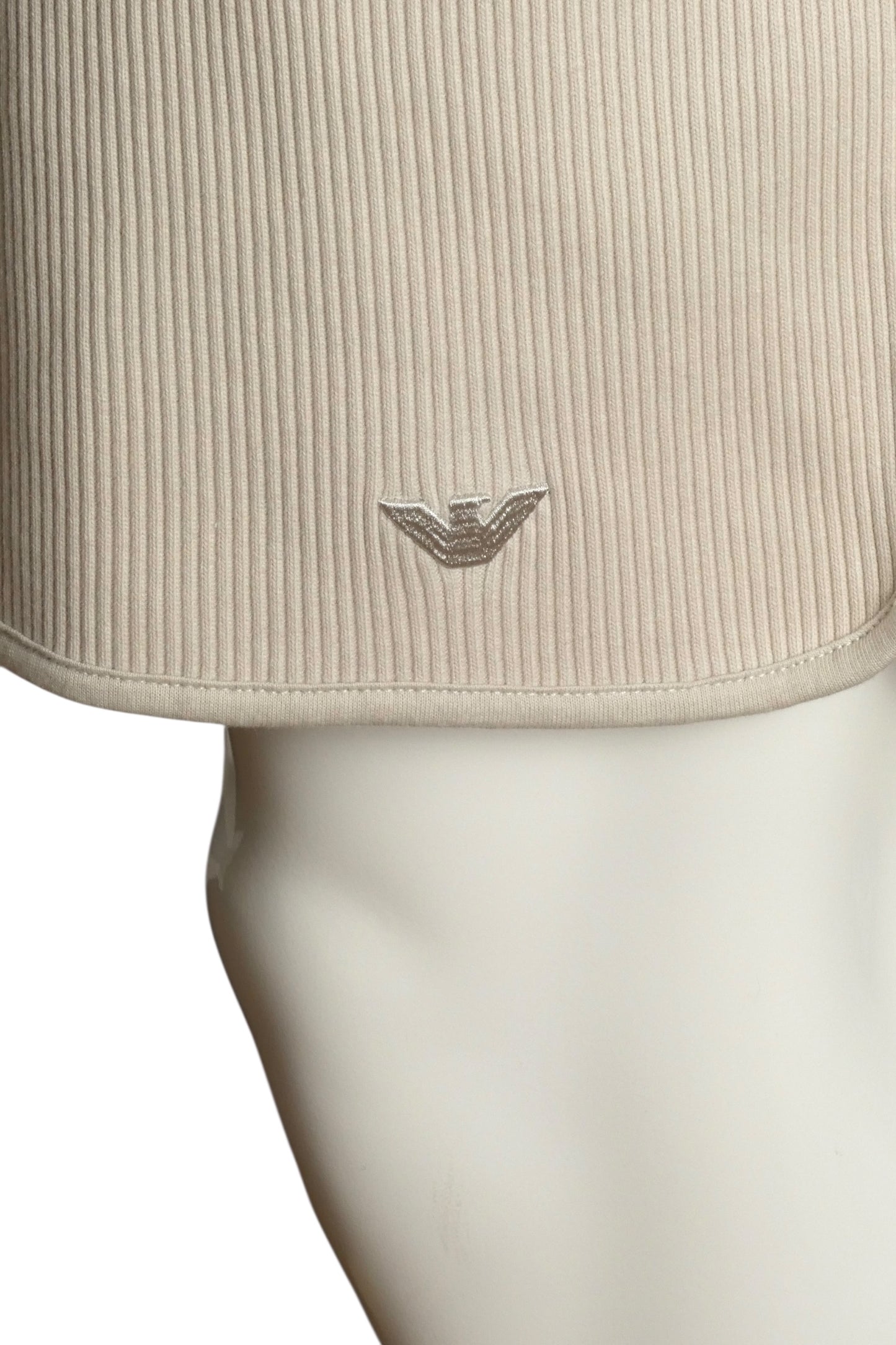 EMPORIO ARMANI- NWT Beige Ribbed Knit Shorts, Size XL