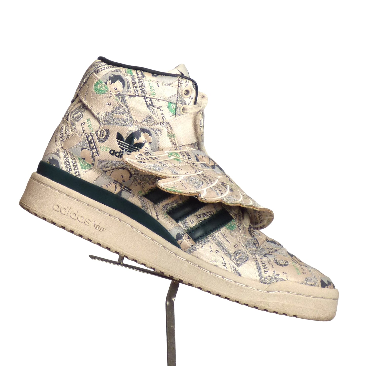 JEREMY SCOTT X ADIDAS-2021 Winged Money High Top Sneakers, Size-9