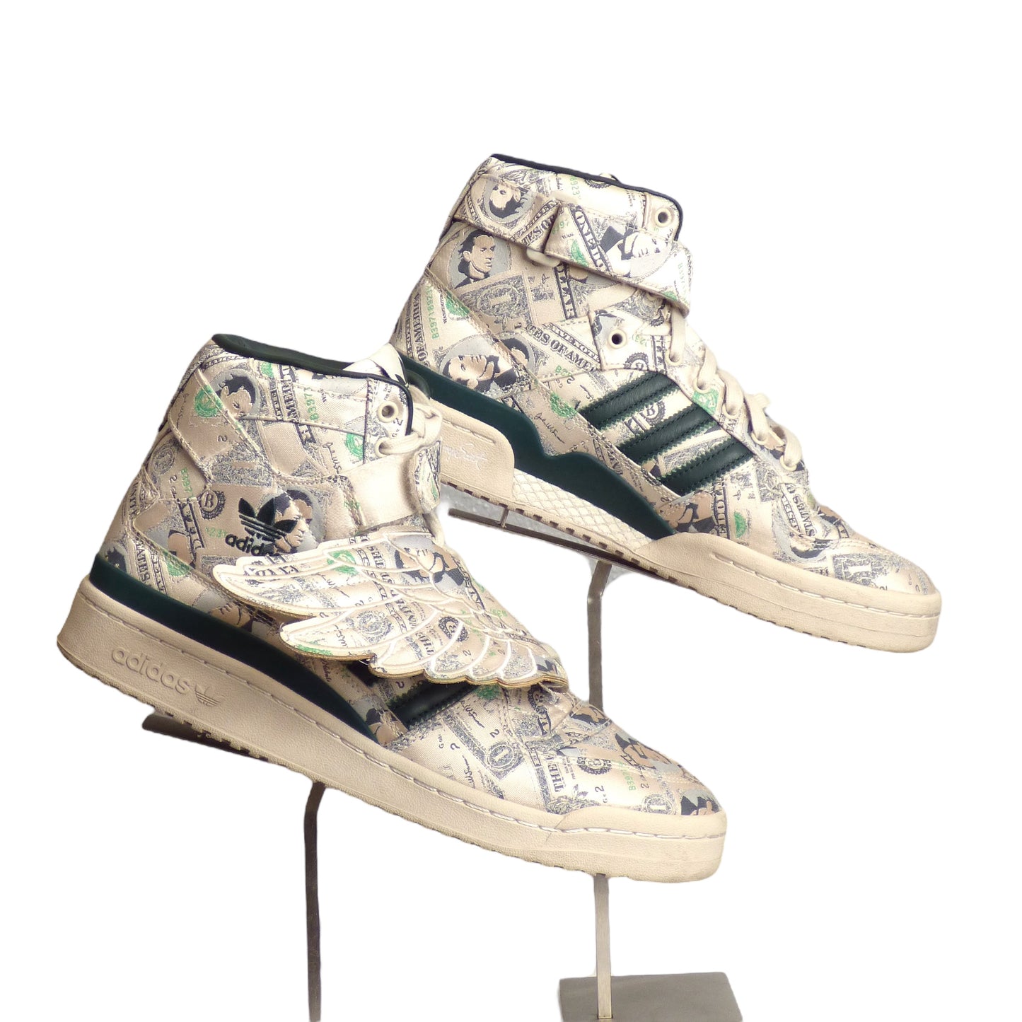 JEREMY SCOTT X ADIDAS-2021 Winged Money High Top Sneakers, Size-9