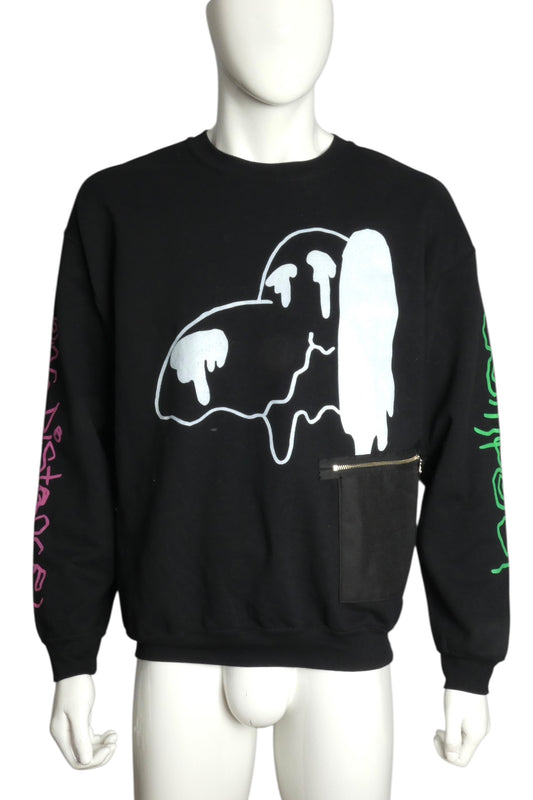 BRETT WESTFALL- NWT 2024 Black Melting Snoopy Sweatshirt, Size Medium