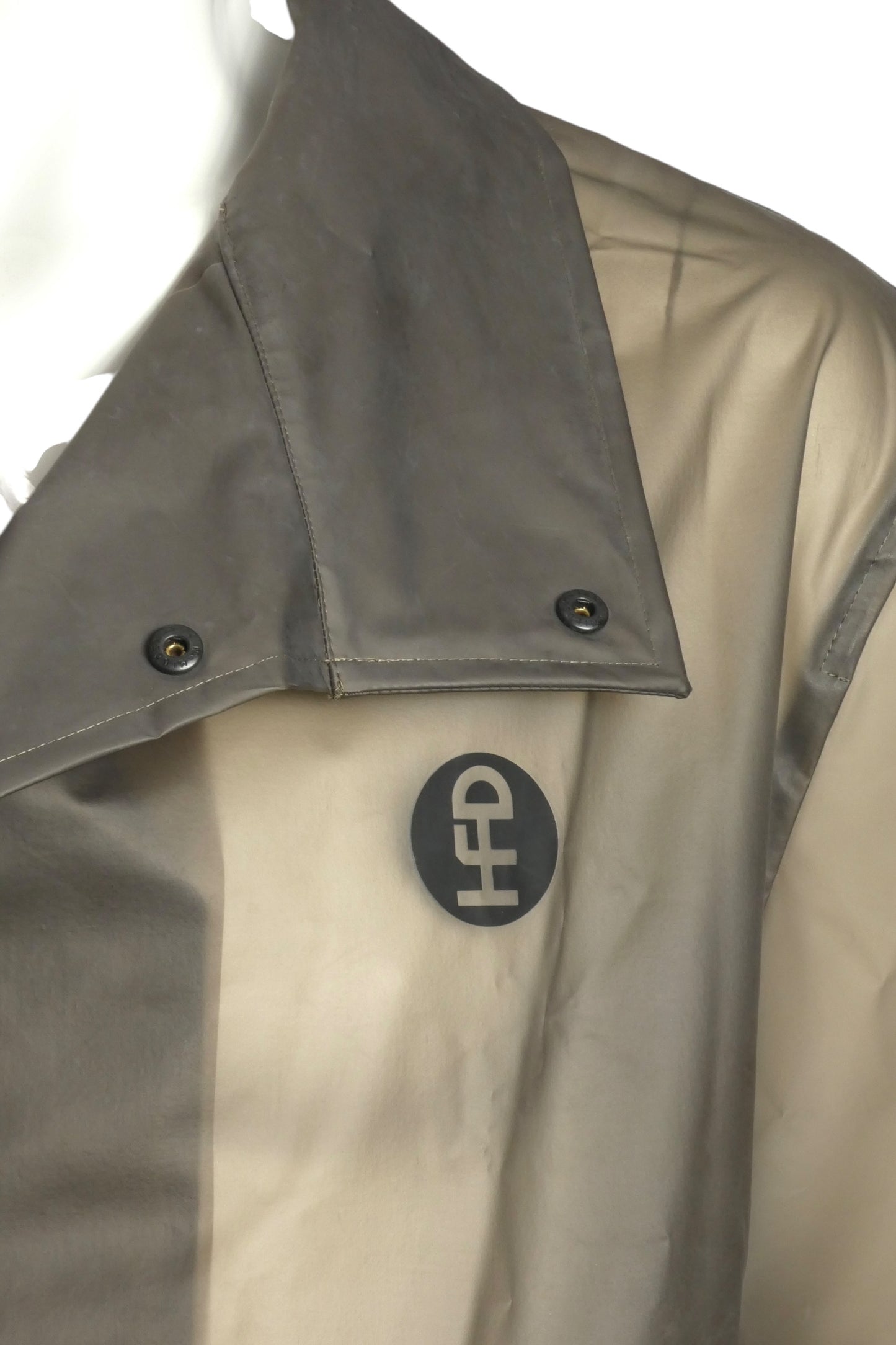 NWT Grey PVC Raincoat, Size Medium