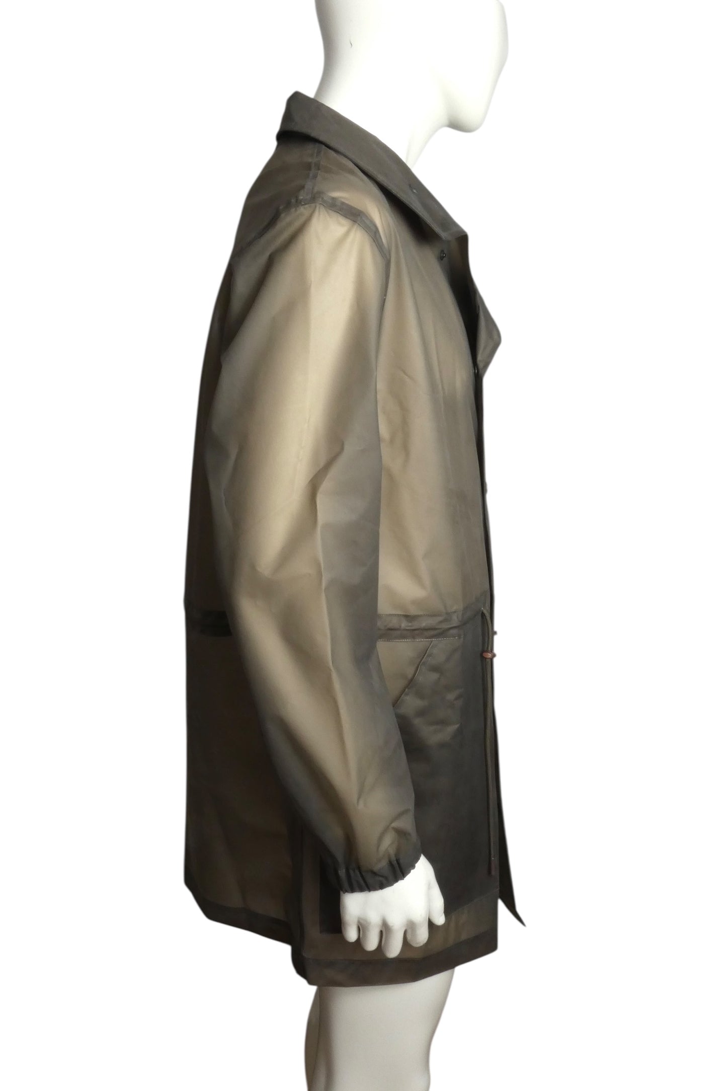 NWT Grey PVC Raincoat, Size Medium