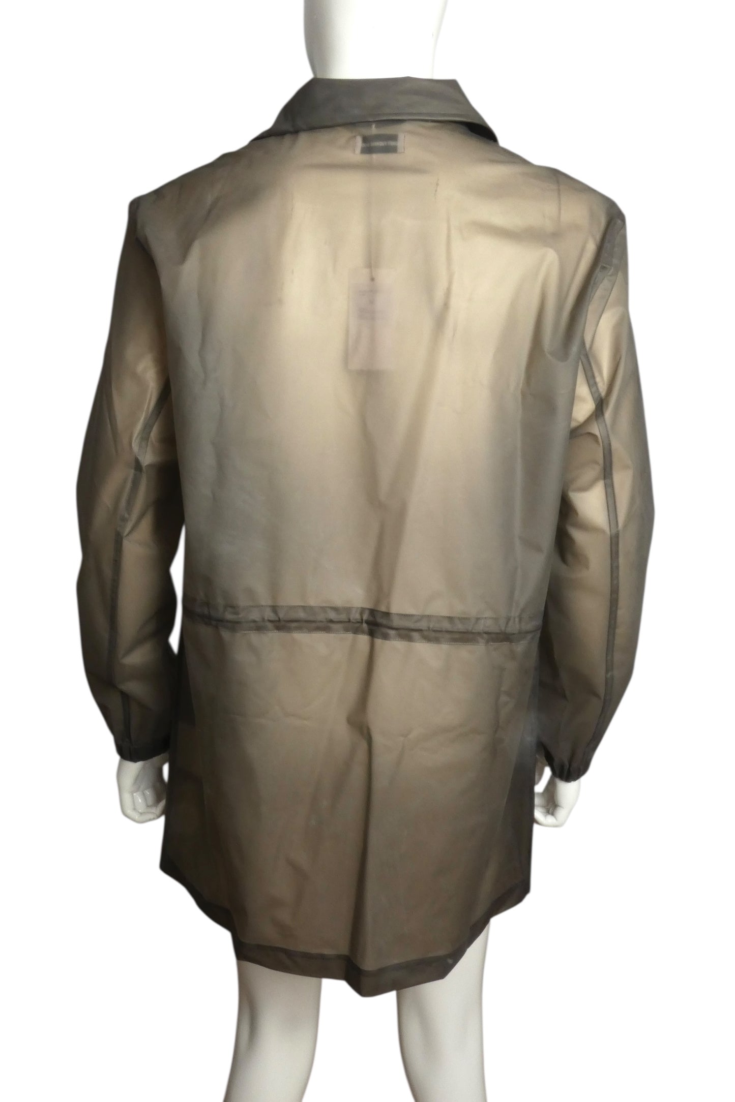 NWT Grey PVC Raincoat, Size Medium