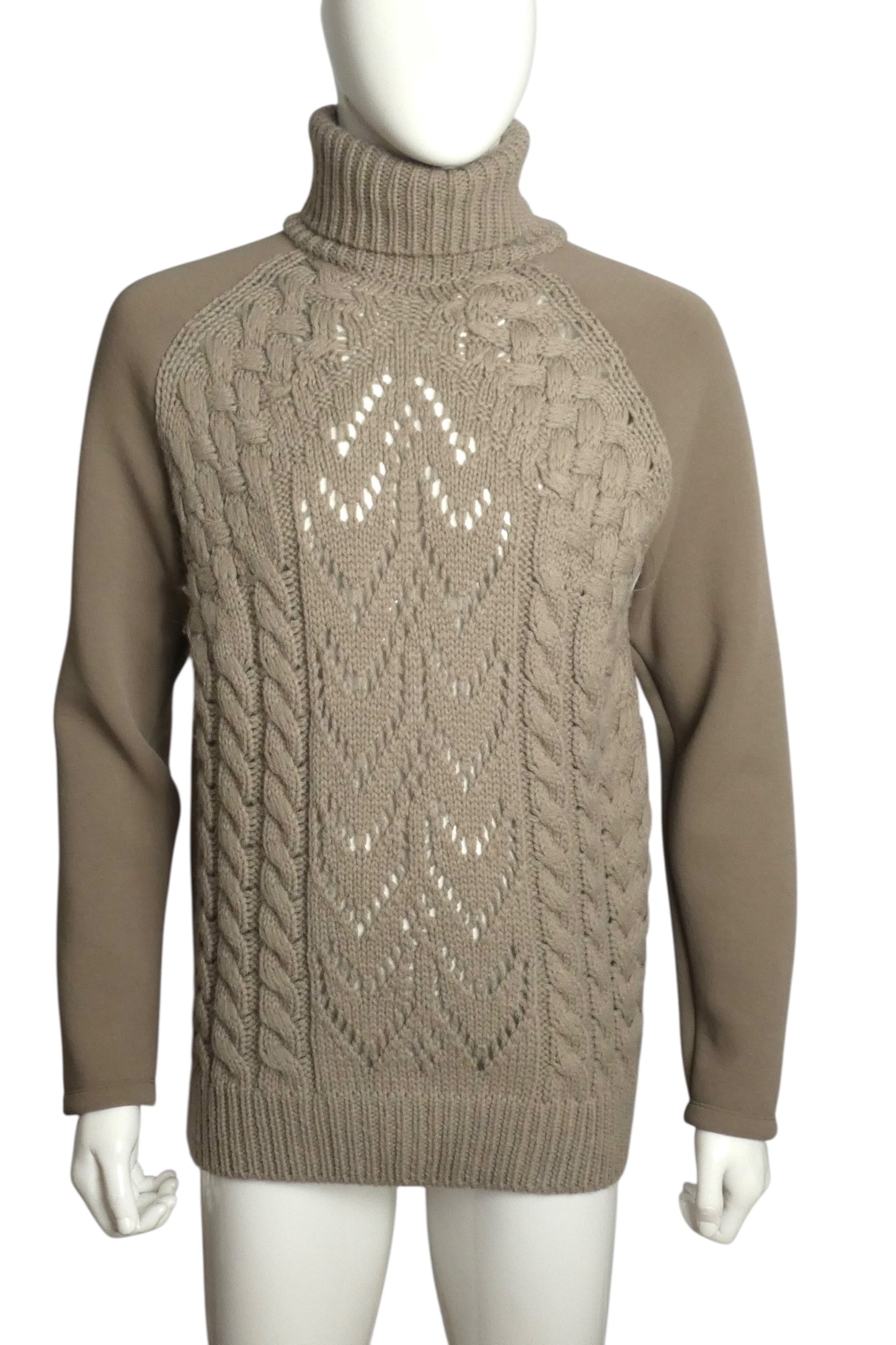 MM6 MARGIELA- NWT Taupe Fabric Block Turtleneck Sweater, Size Medium