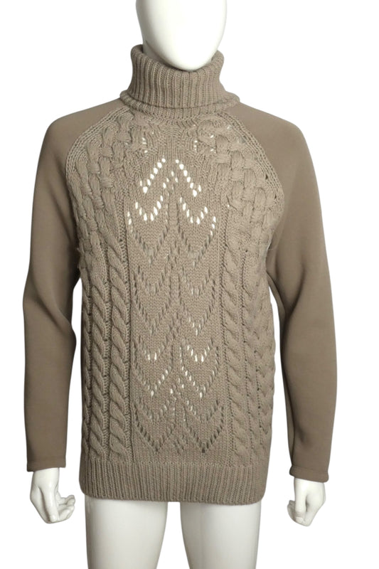 MM6 MARGIELA- NWT Taupe Fabric Block Turtleneck Sweater, Size Medium