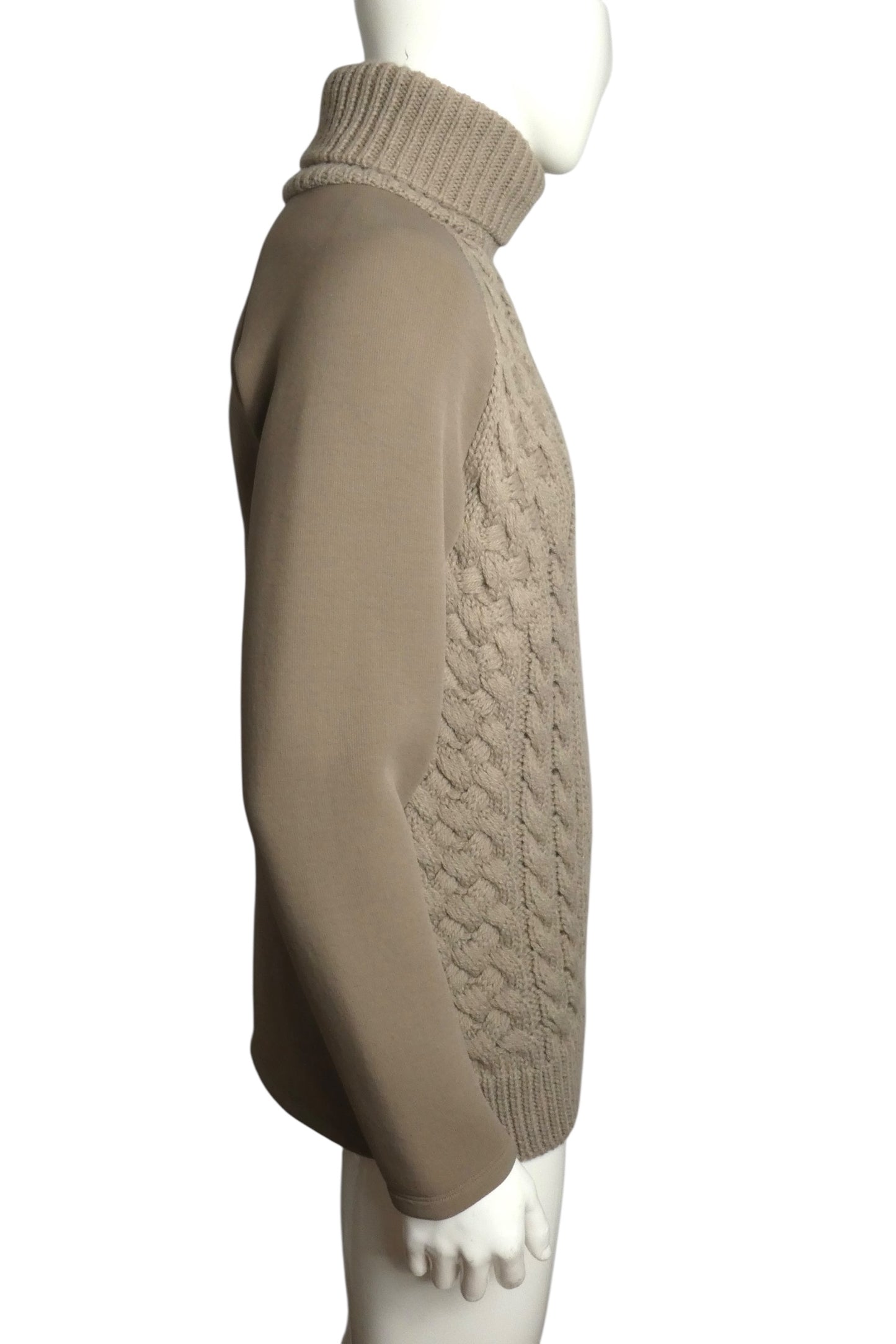 MM6 MARGIELA- NWT Taupe Fabric Block Turtleneck Sweater, Size Medium