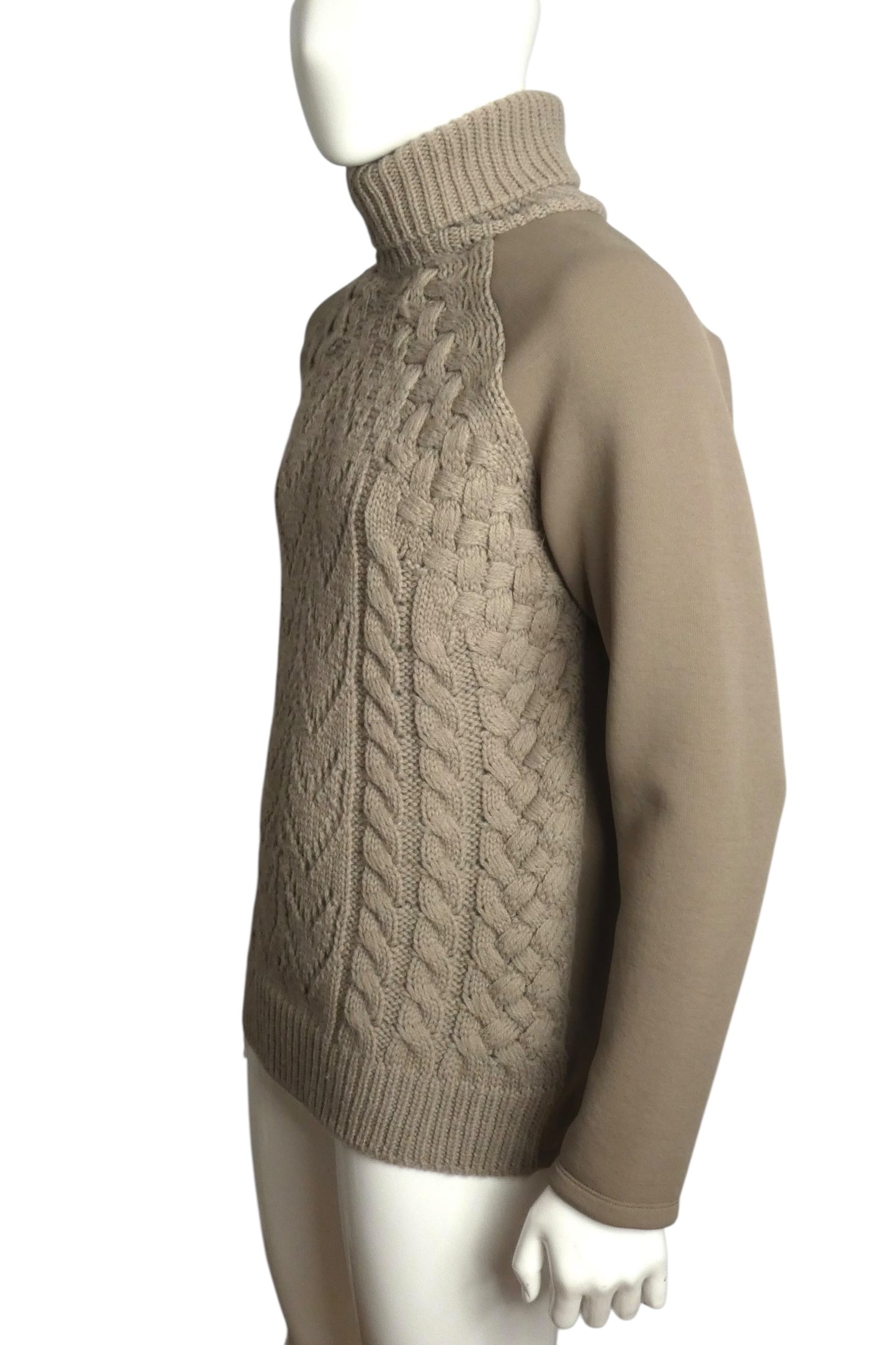MM6 MARGIELA- NWT Taupe Fabric Block Turtleneck Sweater, Size Medium