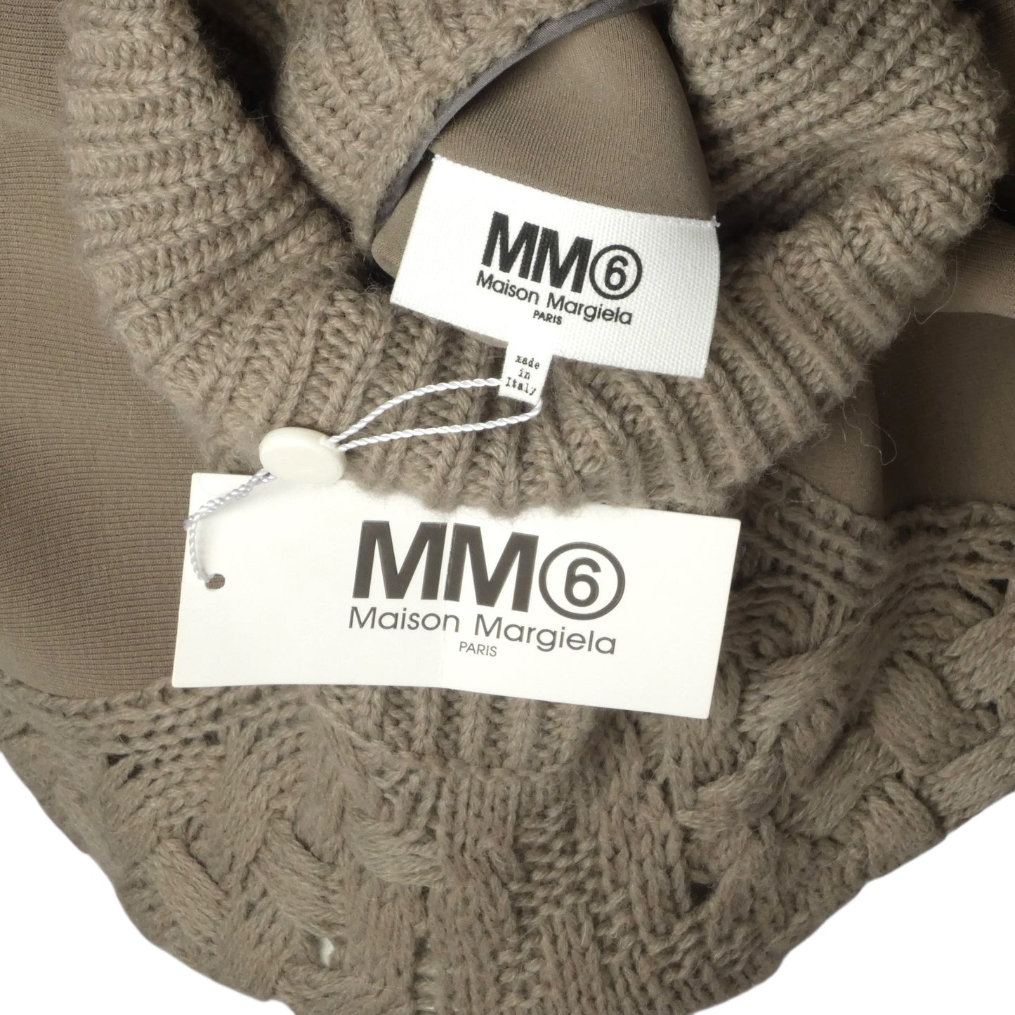 MM6 MARGIELA- NWT Taupe Fabric Block Turtleneck Sweater, Size Medium