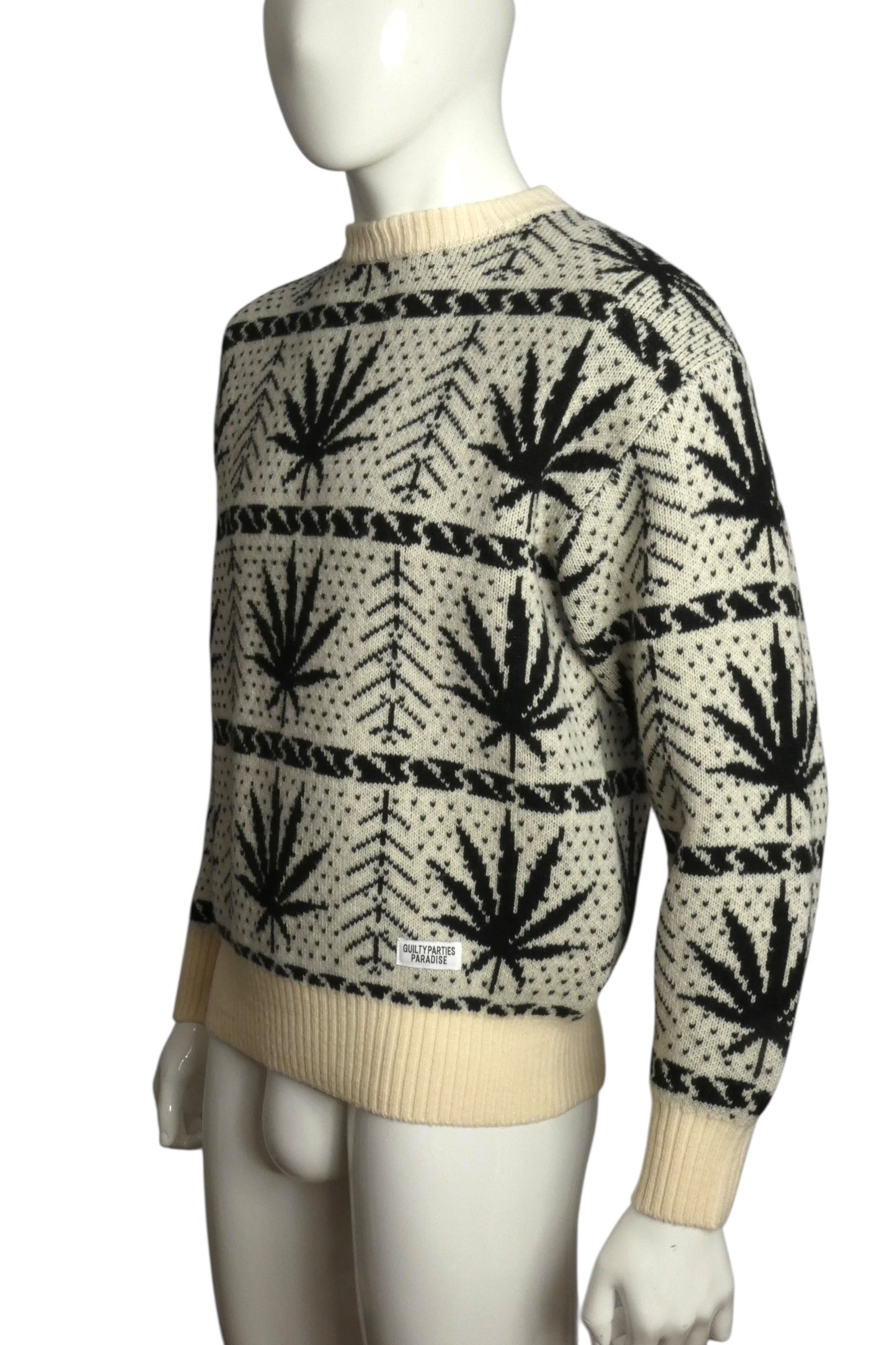 WACKO MARIA- NWT 2024 Graphic Print Wool Sweater, Size Small