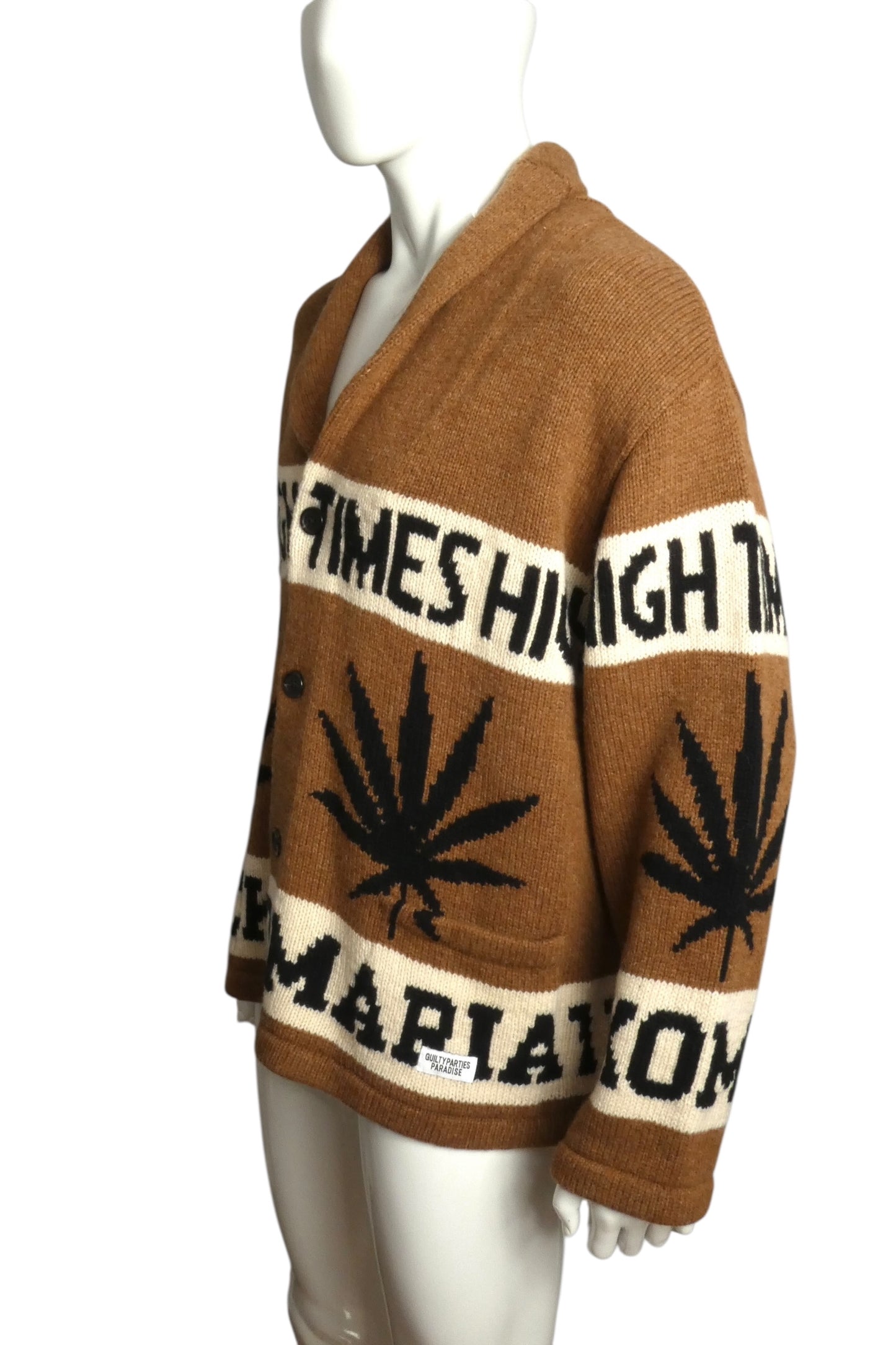 WACKO MARIA- NWT 2024 Wool High Times Cardigan Sweater, Size Large