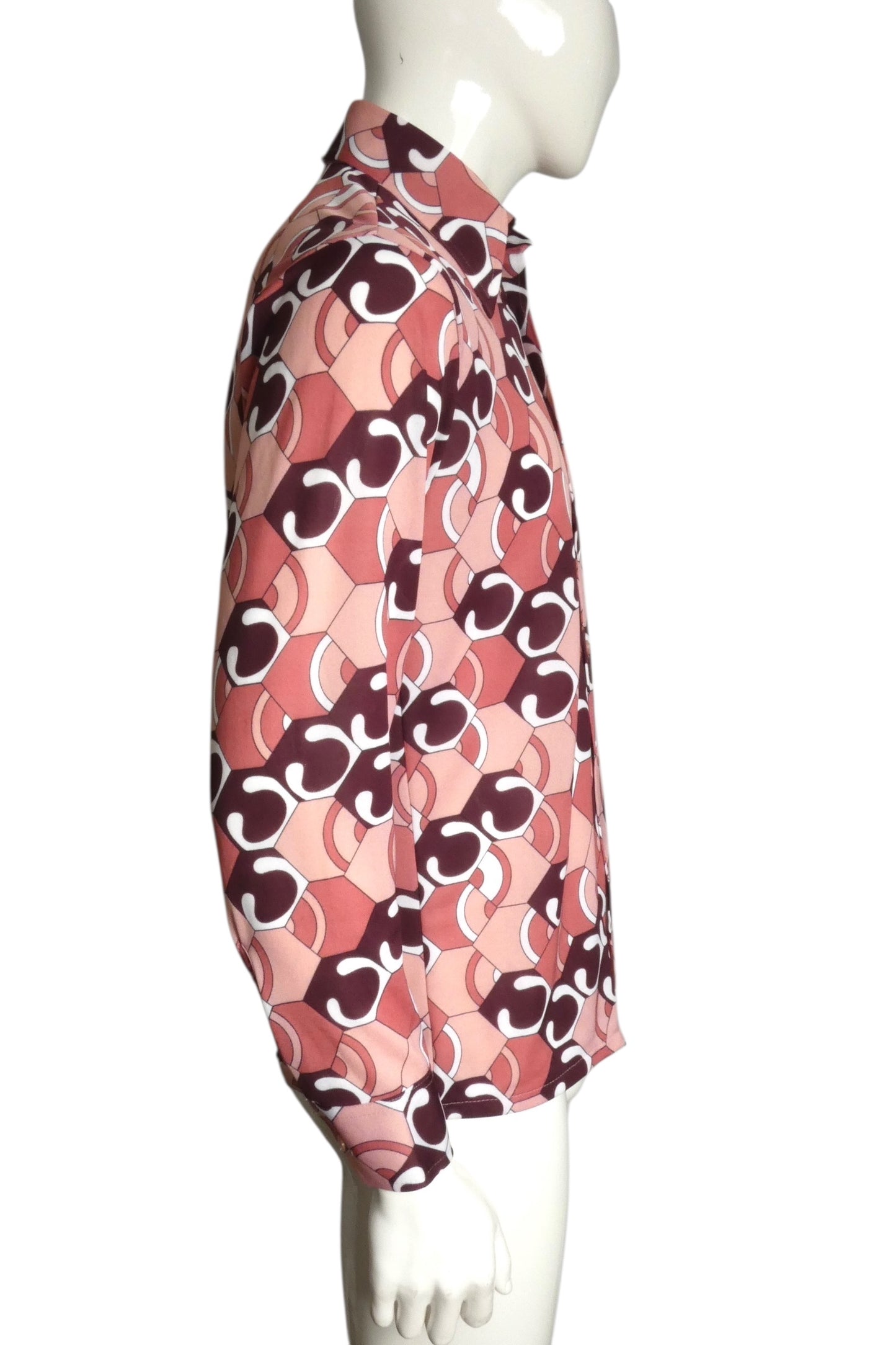 1970s Multi Color Disco L/S Shirt, Size Medium