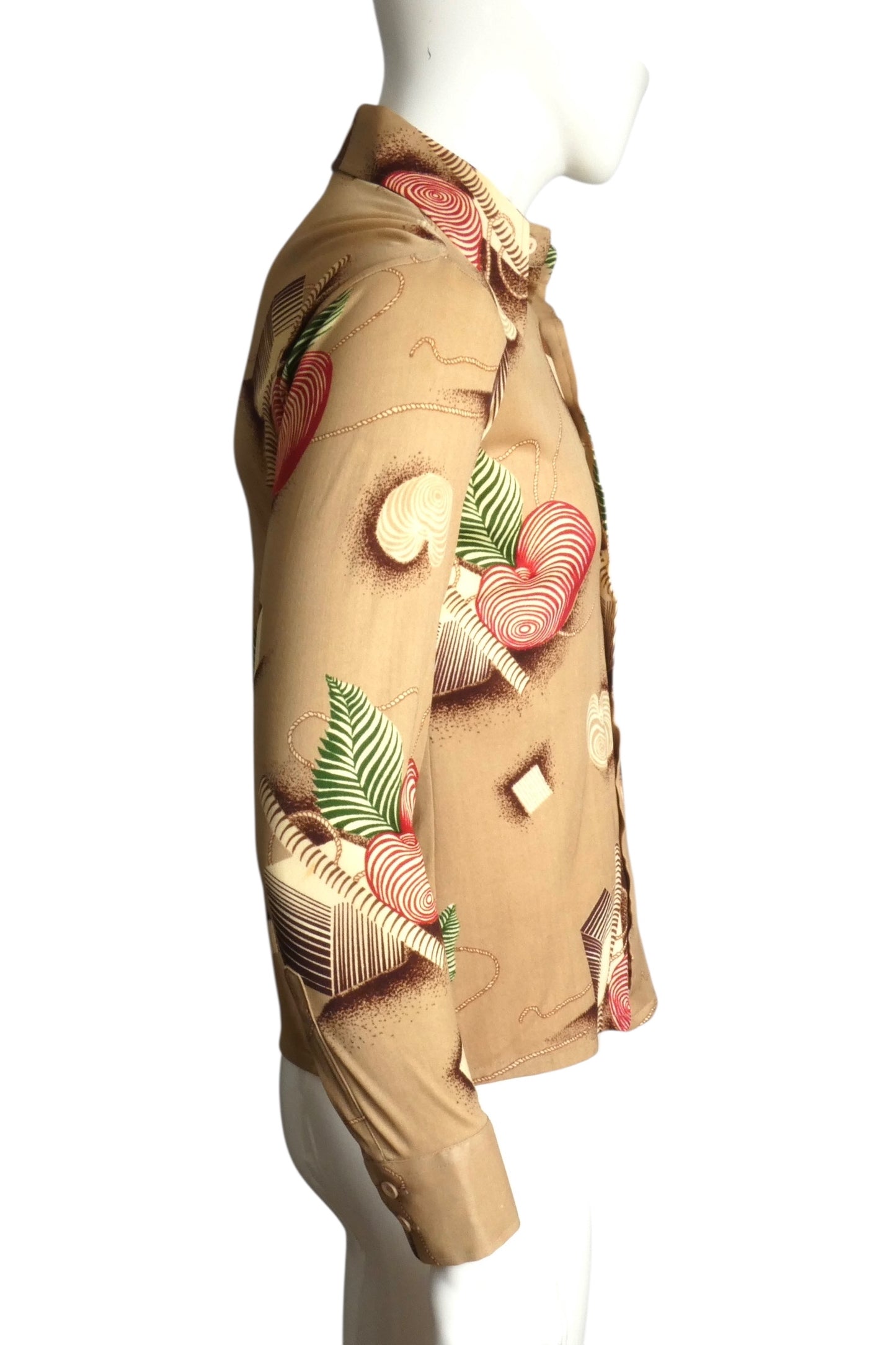 1970s Multi Color L/S Disco Shirt, Size Medium