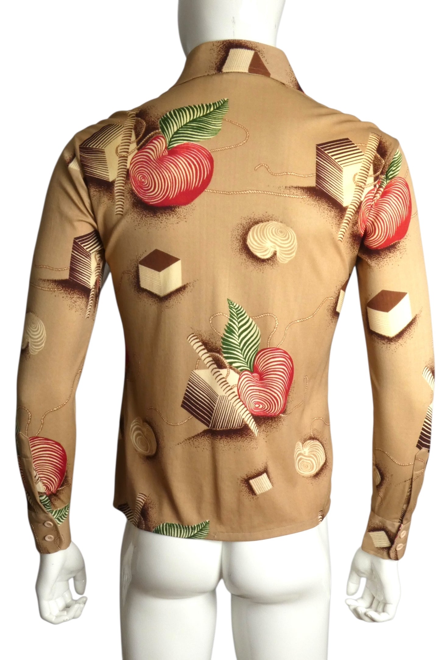 1970s Multi Color L/S Disco Shirt, Size Medium