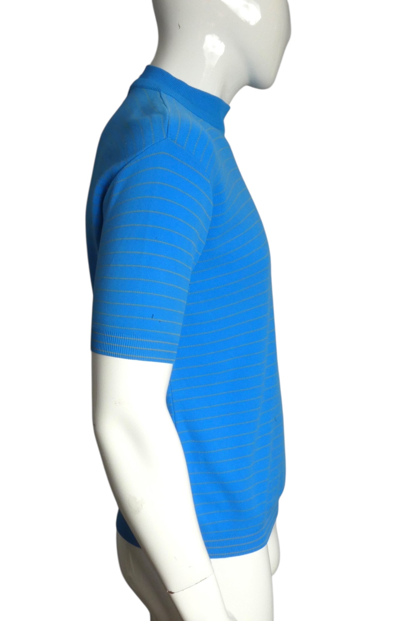 1960s Blue Stripe S/S Shirt, Size Large