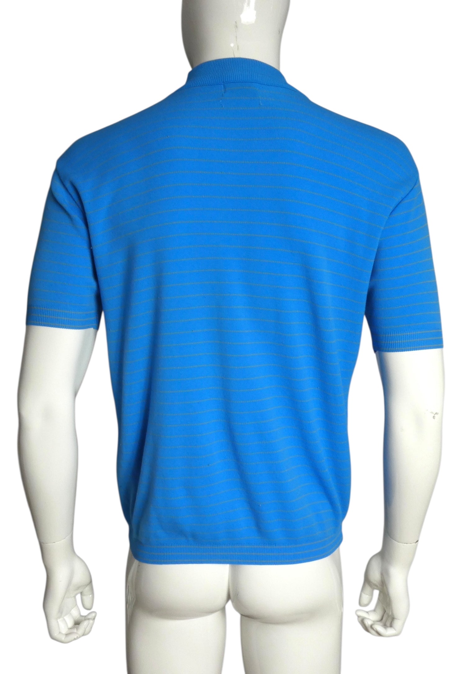 1960s Blue Stripe S/S Shirt, Size Large