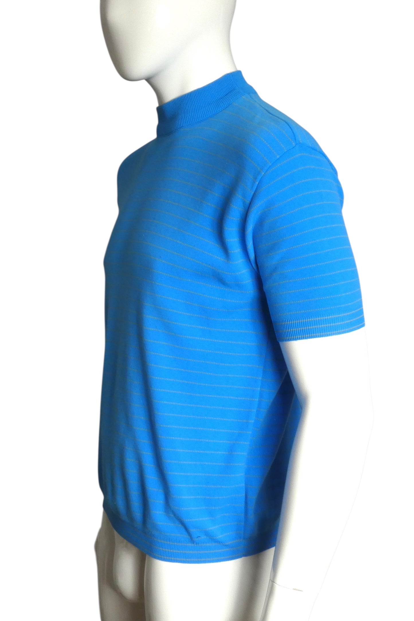 1960s Blue Stripe S/S Shirt, Size Large