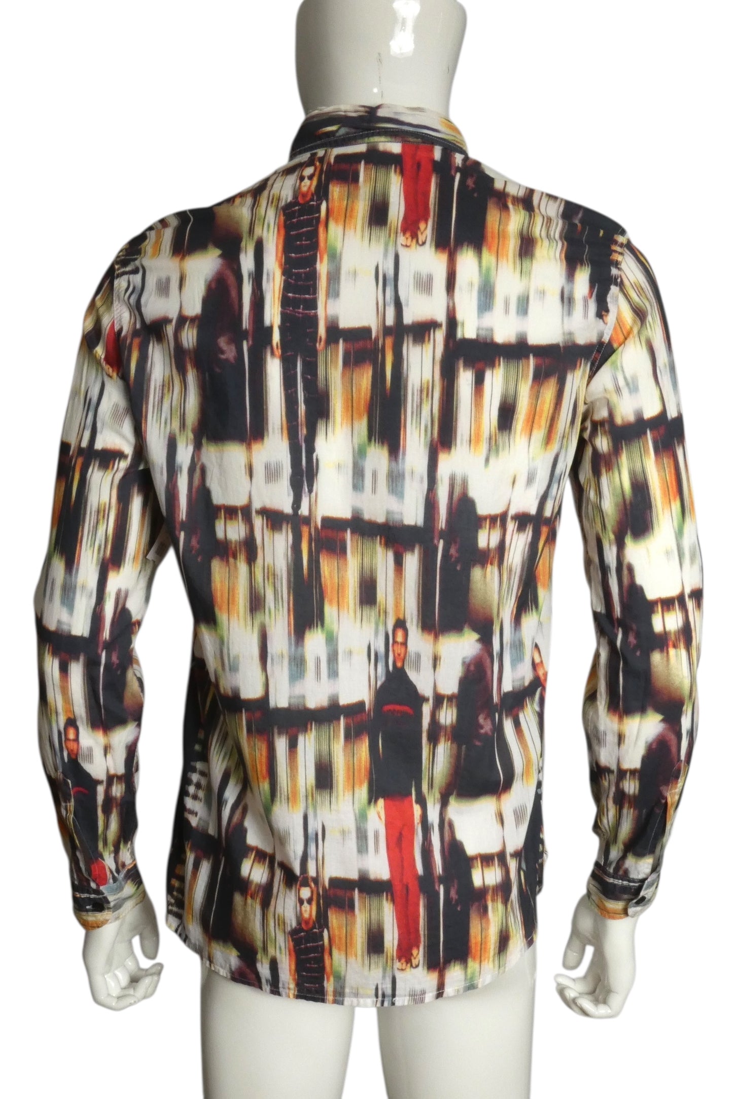 MOSCHINO JEANS- Runway Print L/S Shirt, Size Large