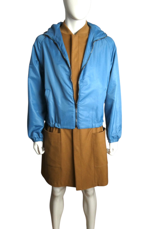 MOSCHINO COUTURE- Twill & Satin Layered Coat, Size Large