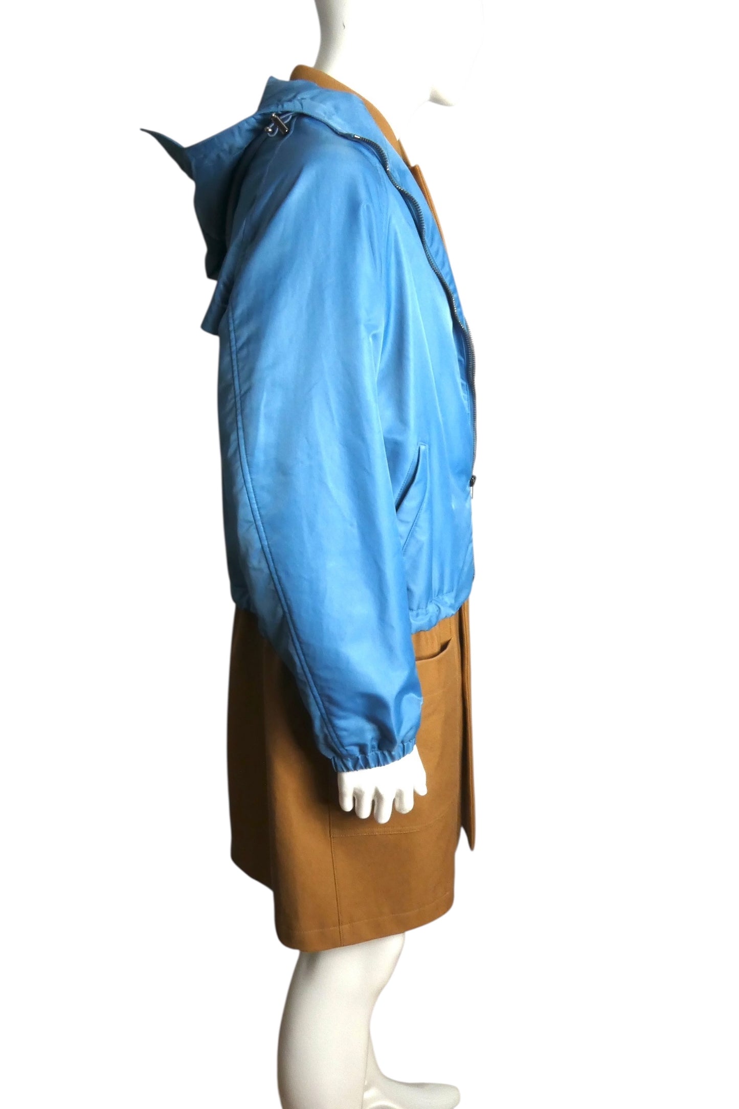 MOSCHINO COUTURE- Twill & Satin Layered Coat, Size Large