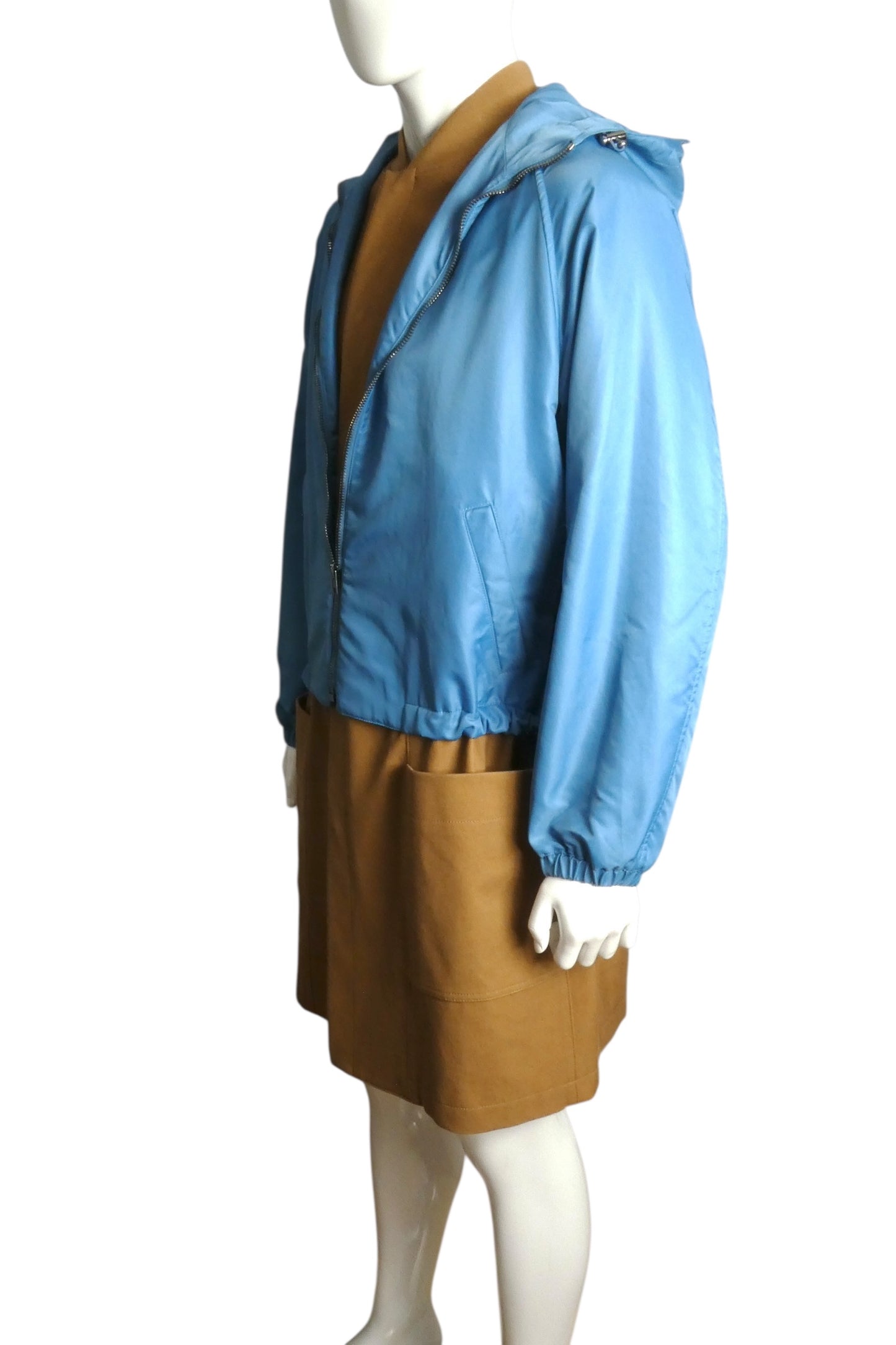 MOSCHINO COUTURE- Twill & Satin Layered Coat, Size Large