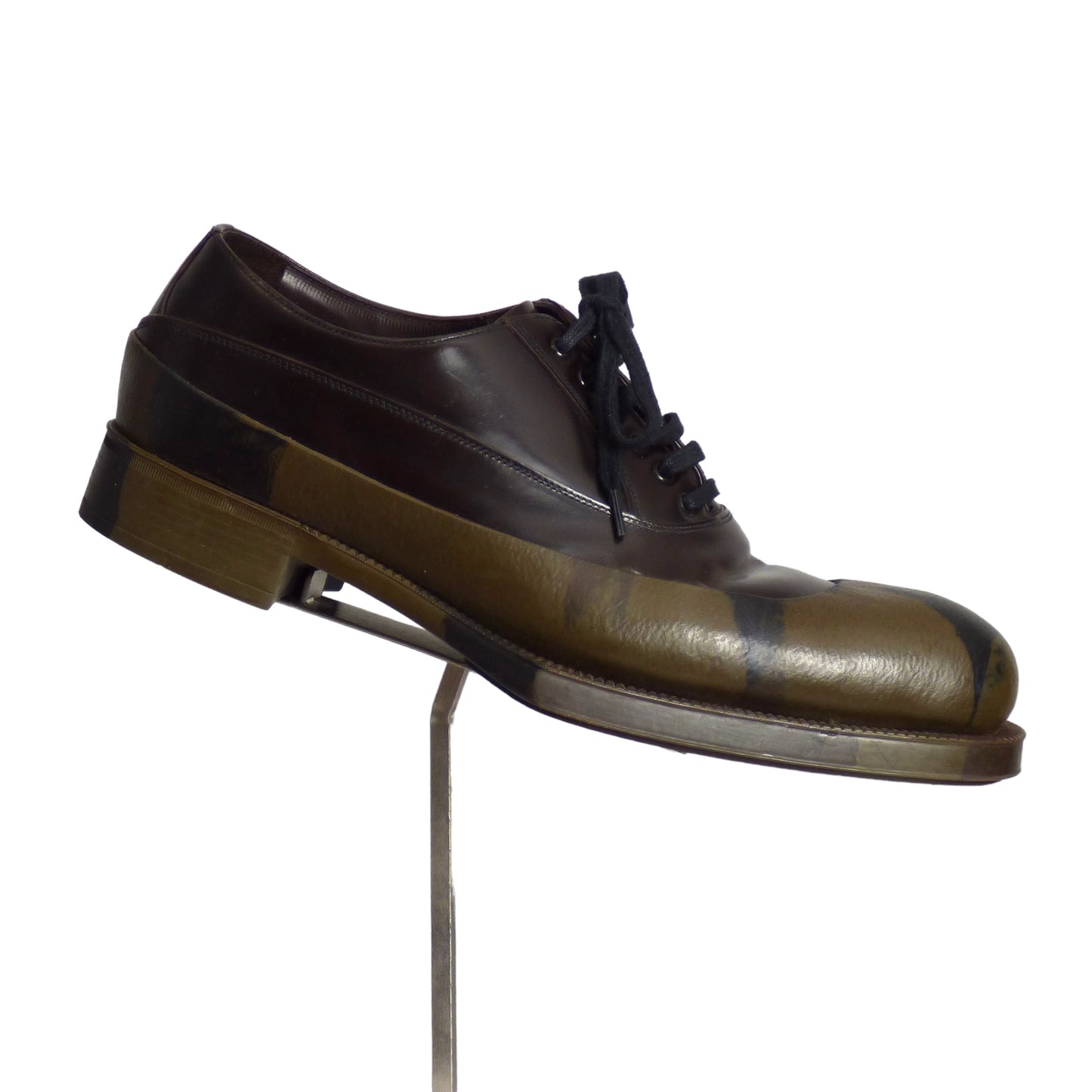 PRADA- Camo Leather & Rubber Brogues, Size 8 1/2