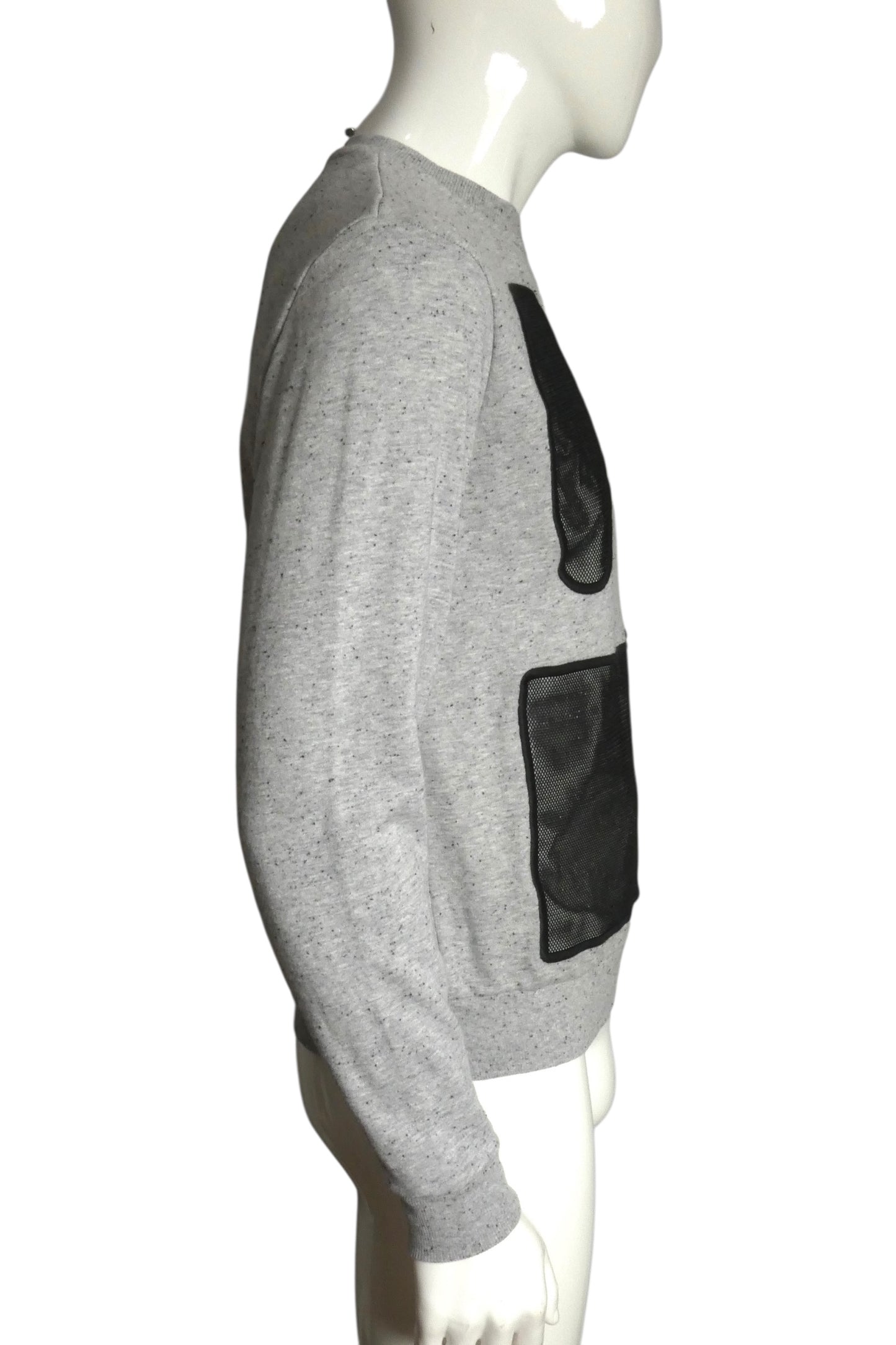 MOSTLY HEARD RARELY SEEN- Grey Cotton & Mesh Sweatshirt, Size Small