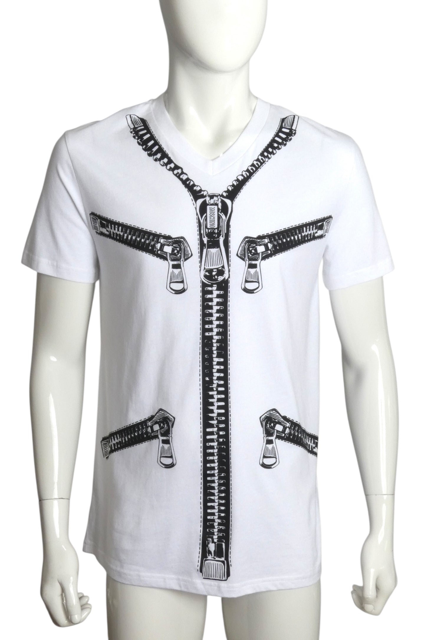 MOSCHINO COUTURE- NWT 2020 Graphic Print Zipper T-Shirt, Size Medium