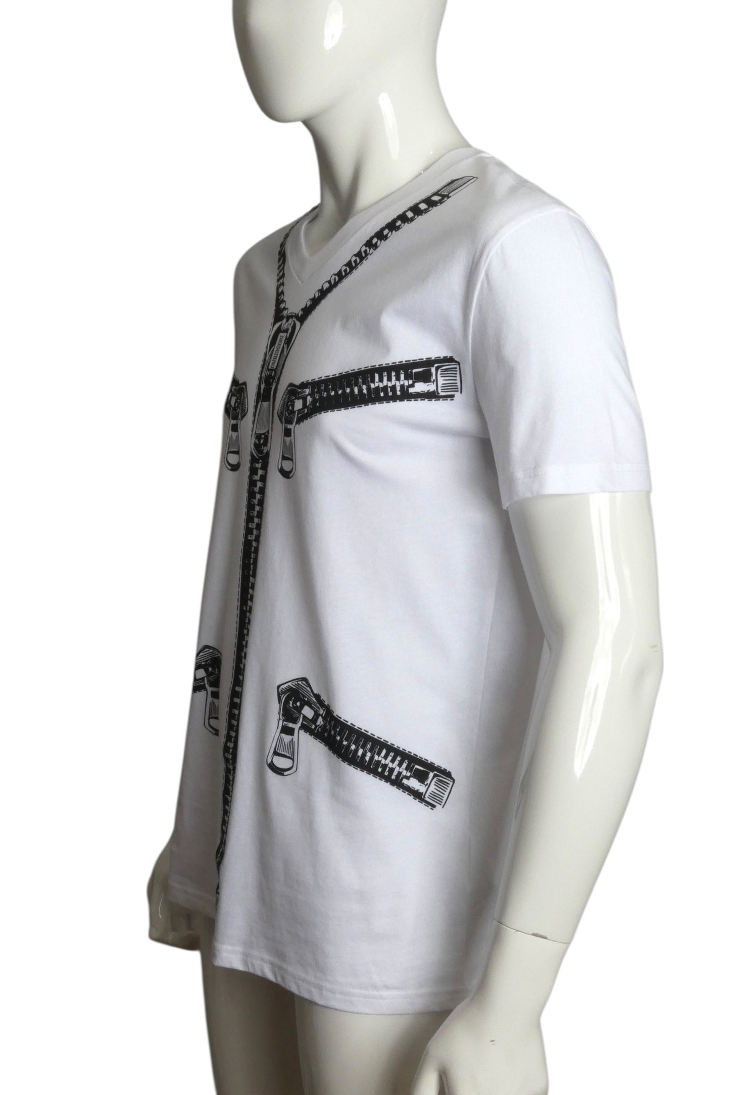 MOSCHINO COUTURE- NWT 2020 Graphic Print Zipper T-Shirt, Size Medium