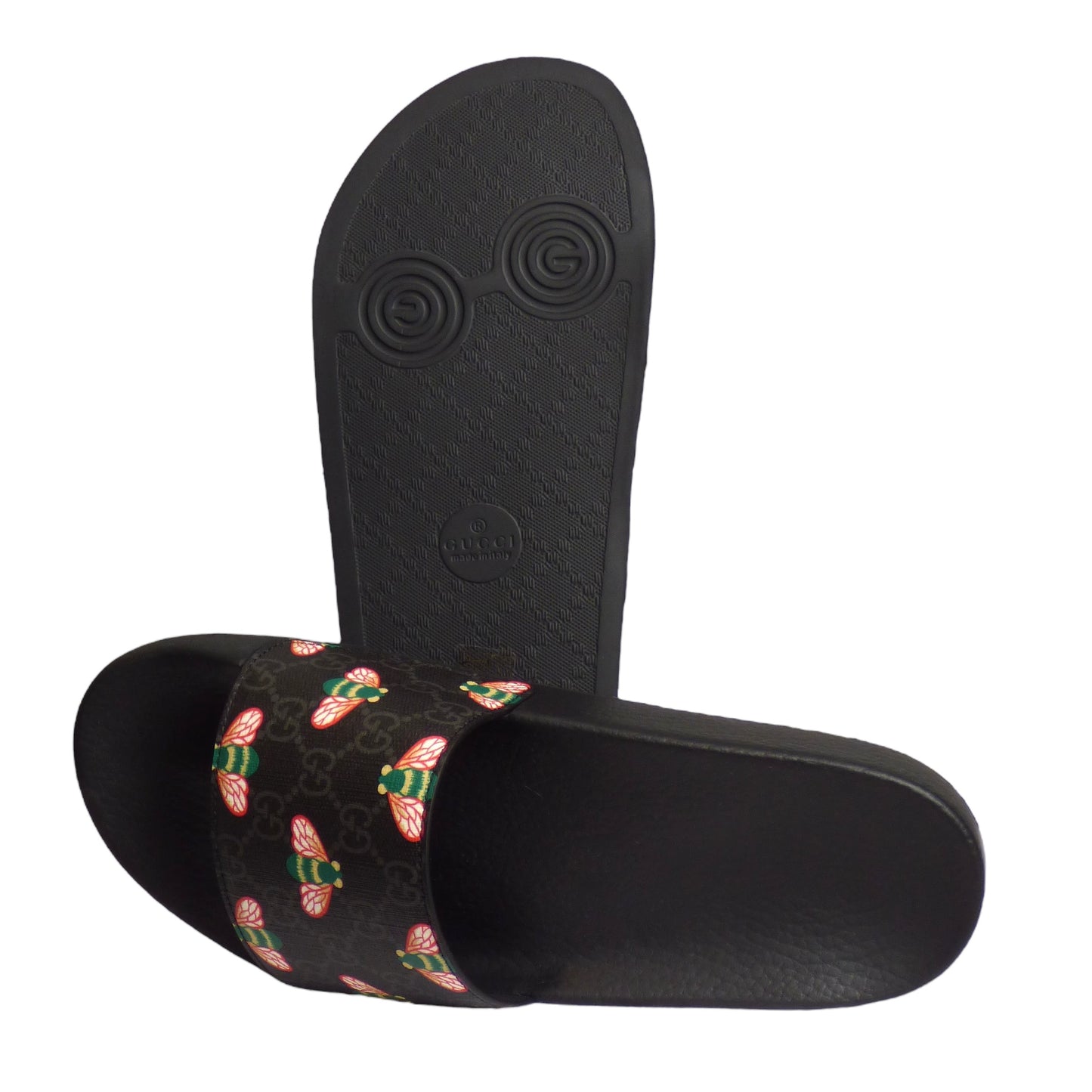 GUCCI- NIB Supreme H2O Bee Multi Black Sandal, Multiple Sizes Available