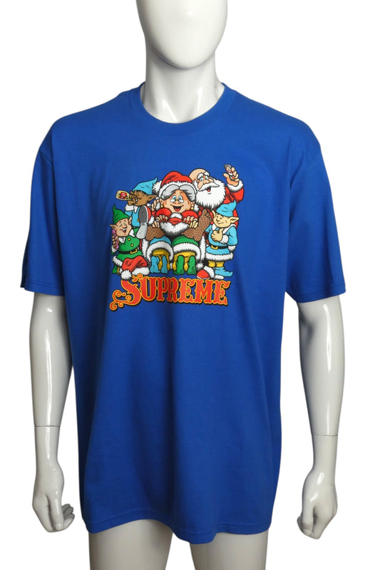 SUPREME- NEW 2025 Blue "Naughty" Graphic T-Shirt, Size XL