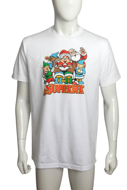 SUPREME- NEW 2025 White "Naughty" Graphic T-Shirt, Size Medium