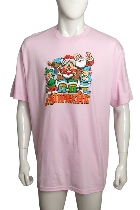SUPREME- NEW 2025 Pink "Naughty" Graphic T-Shirt, Size XL