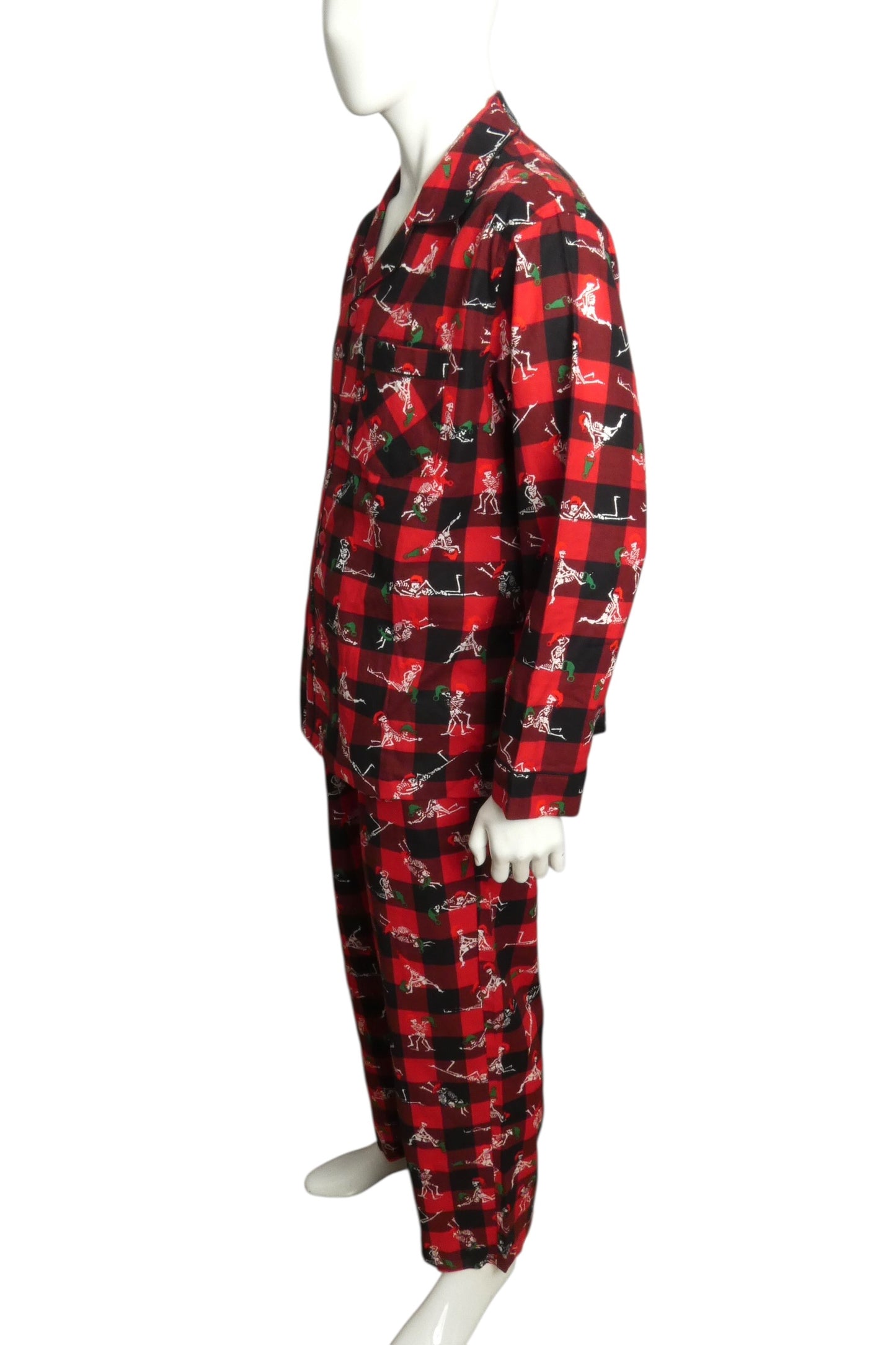SUPREME- NWT 2025 Flannel Holiday Skeleton Pajamas, Size Large