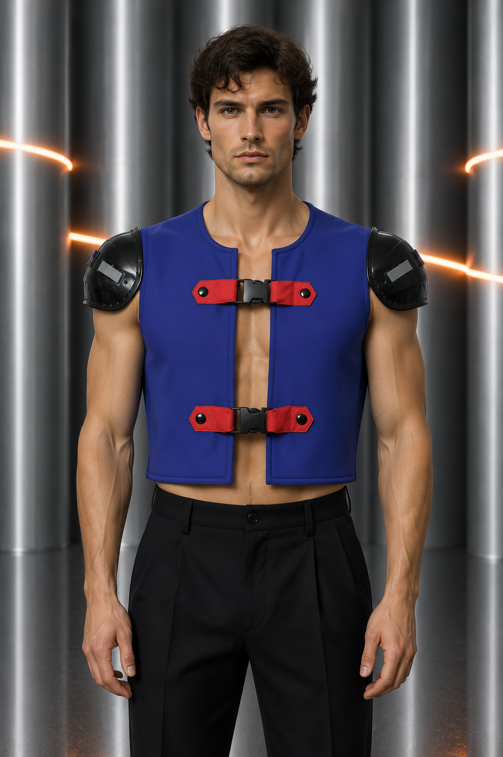 PIERRE CARDIN - 1997 Blue Neoprene Vest, Size Large