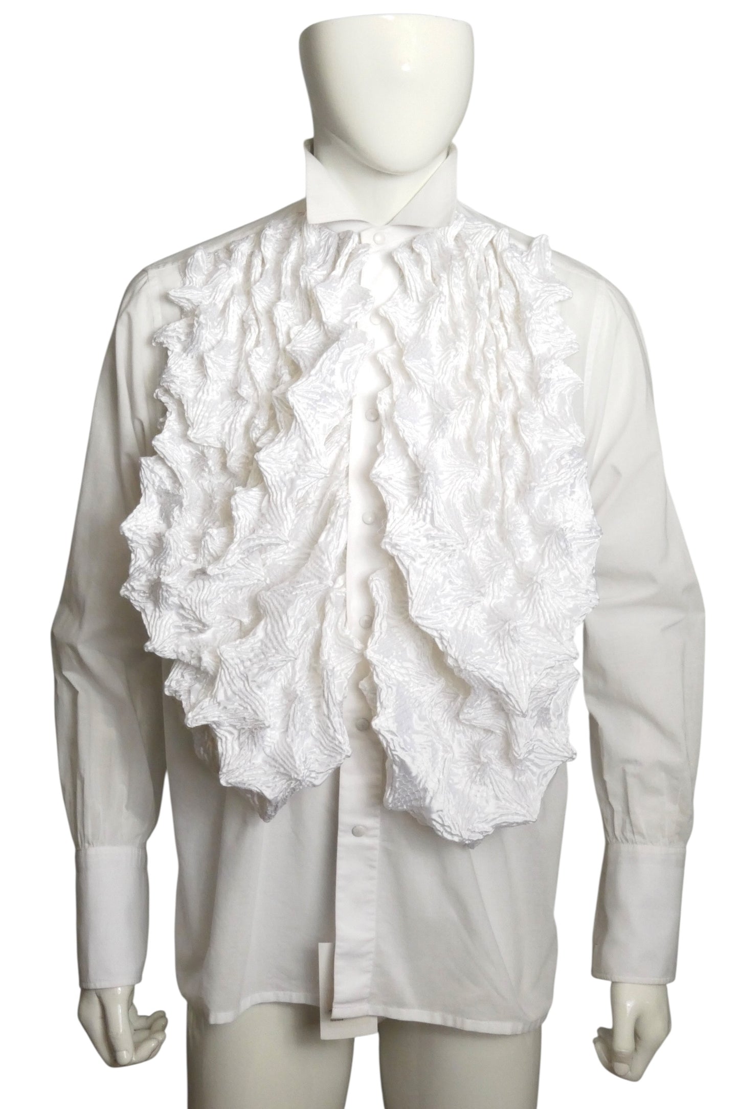 1994 White Plisse Shirt, Size Large