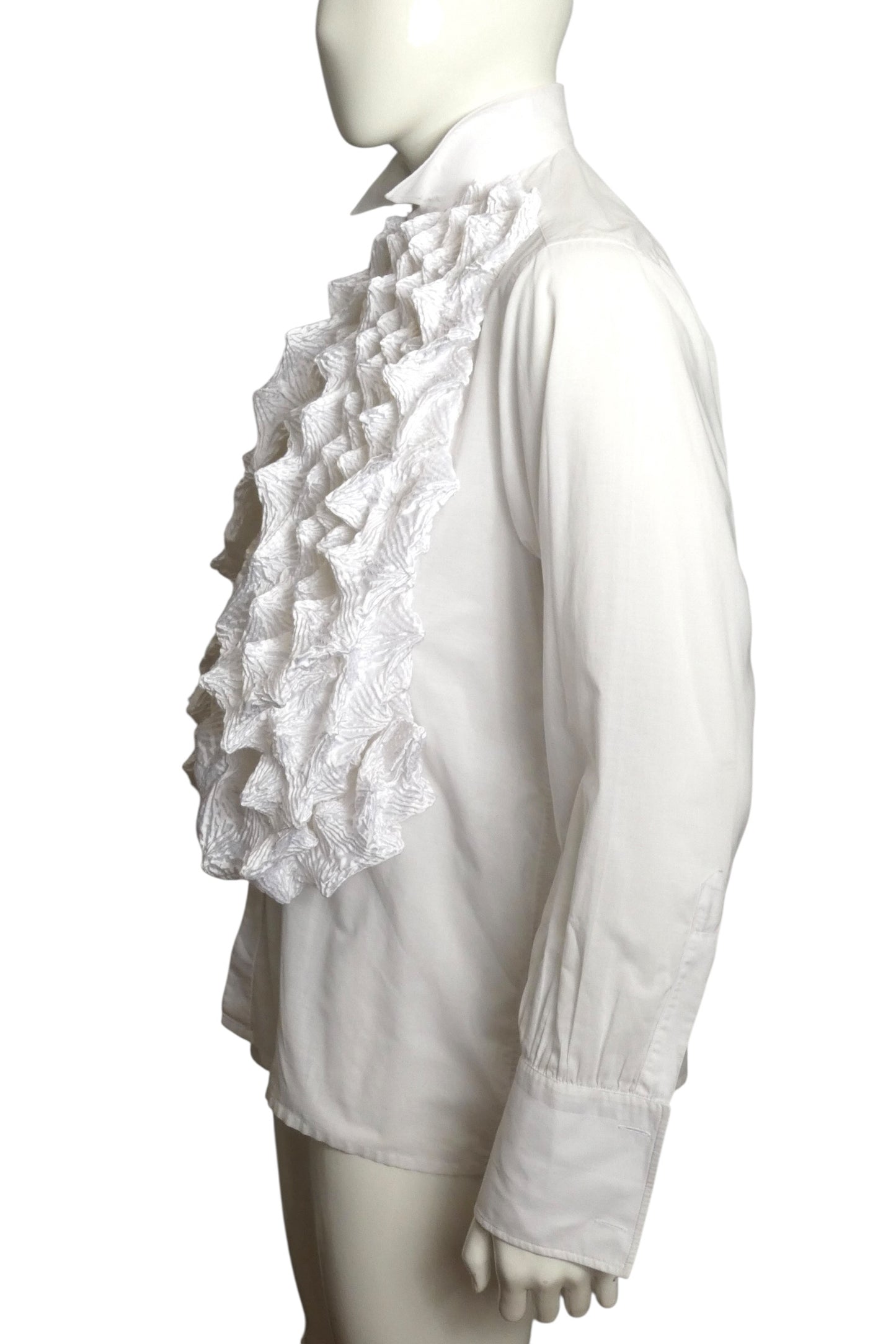 1994 White Plisse Shirt, Size Large