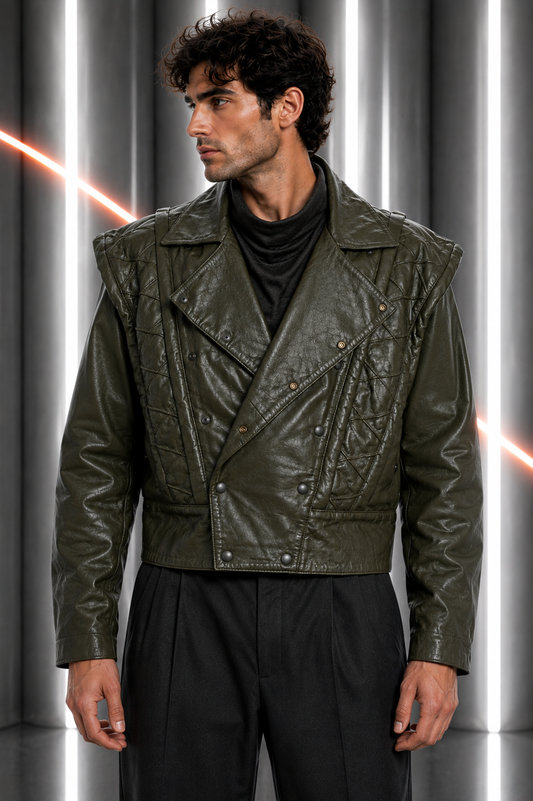 PIERRE CARDIN - 1990s Leather Coat, Size Large