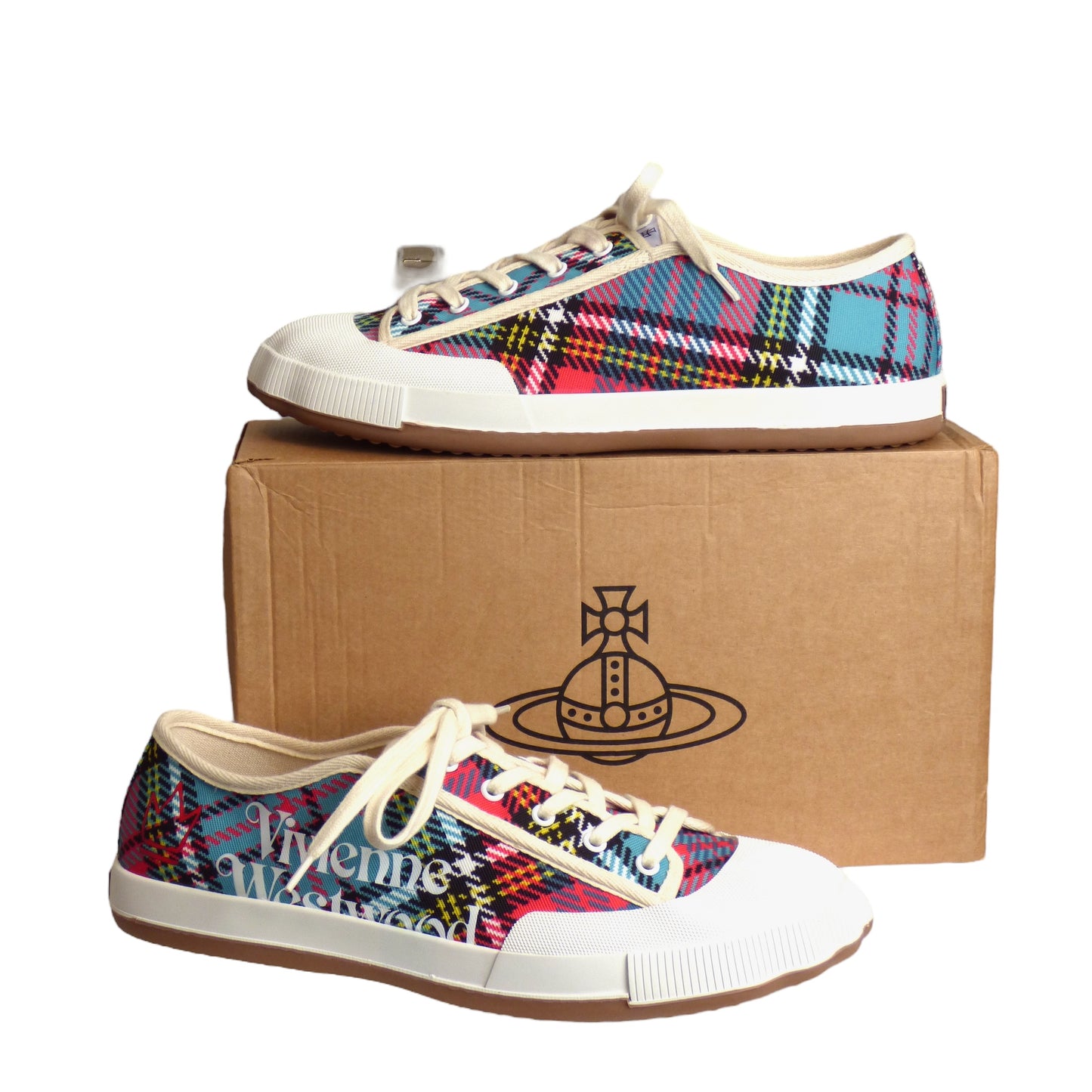 VIVIENNE WESTWOOD- NIB Macandy Tartan Animal Gym Shoe, Size 44