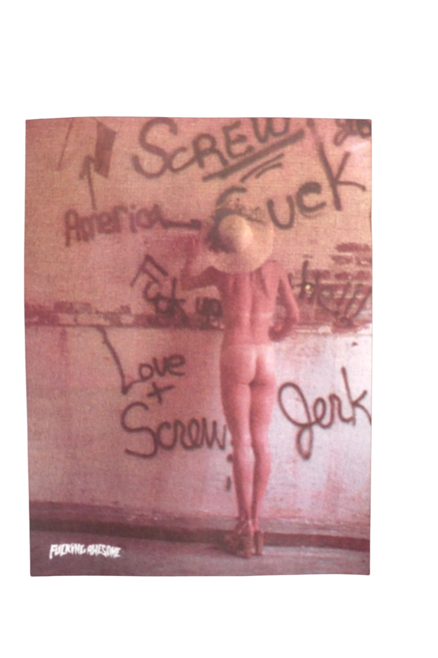 FUCKING AWESOME- NWT Burgundy "Love & Screw" Graphic T-Shirt, Size Large