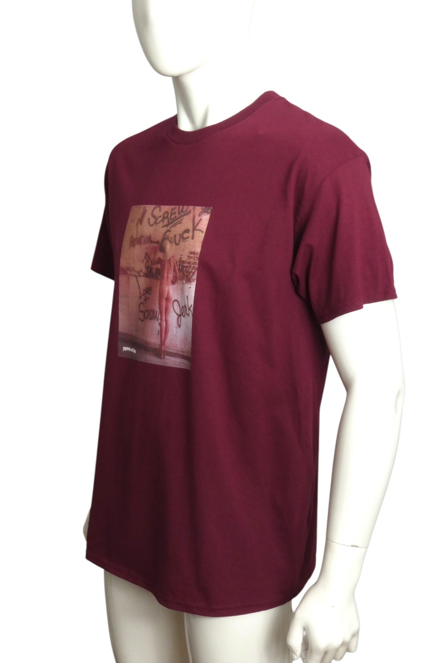 FUCKING AWESOME- NWT Burgundy "Love & Screw" Graphic T-Shirt, Size Large