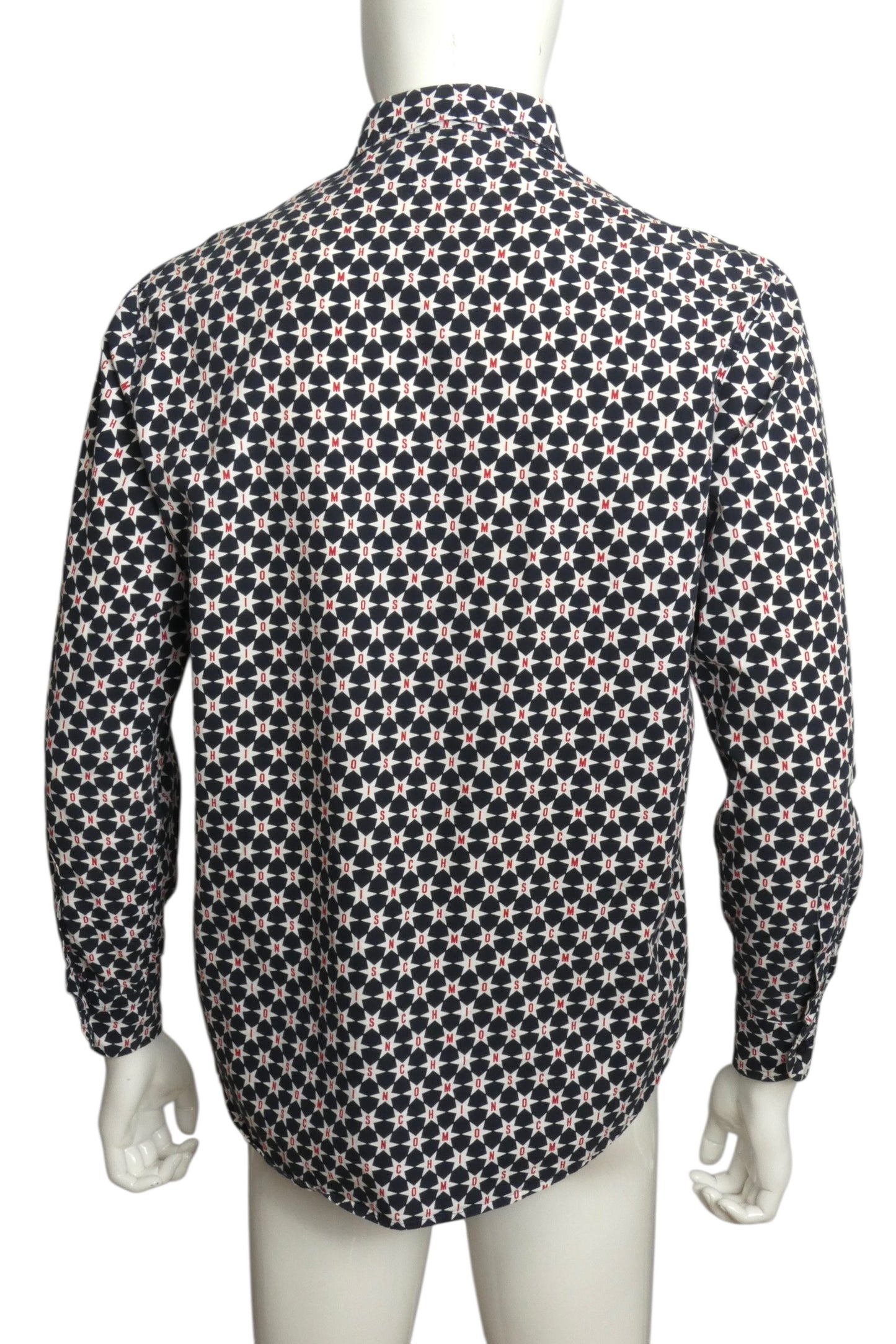 MOSCHINO JEANS- 2000s Star Print Cotton L/S Shirt, Size Medium