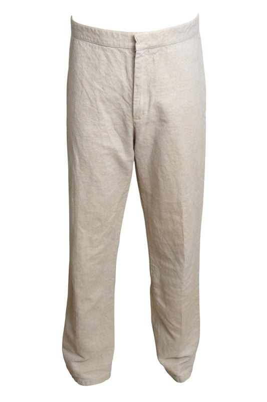 MOSCHINO JEANS- 1990s Ivory Linen Pants, Waist-34