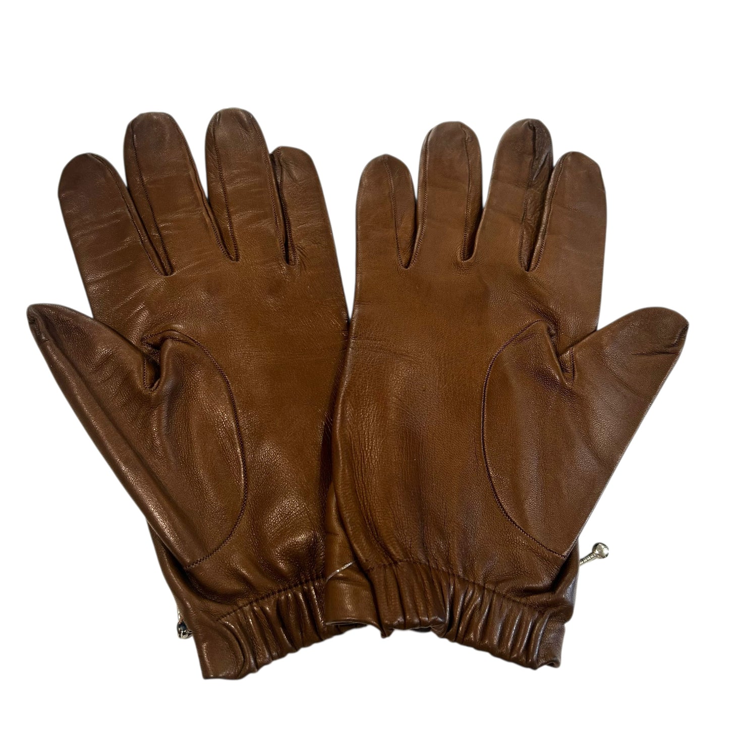 1990s Leather Zipper Gloves, Size 9
