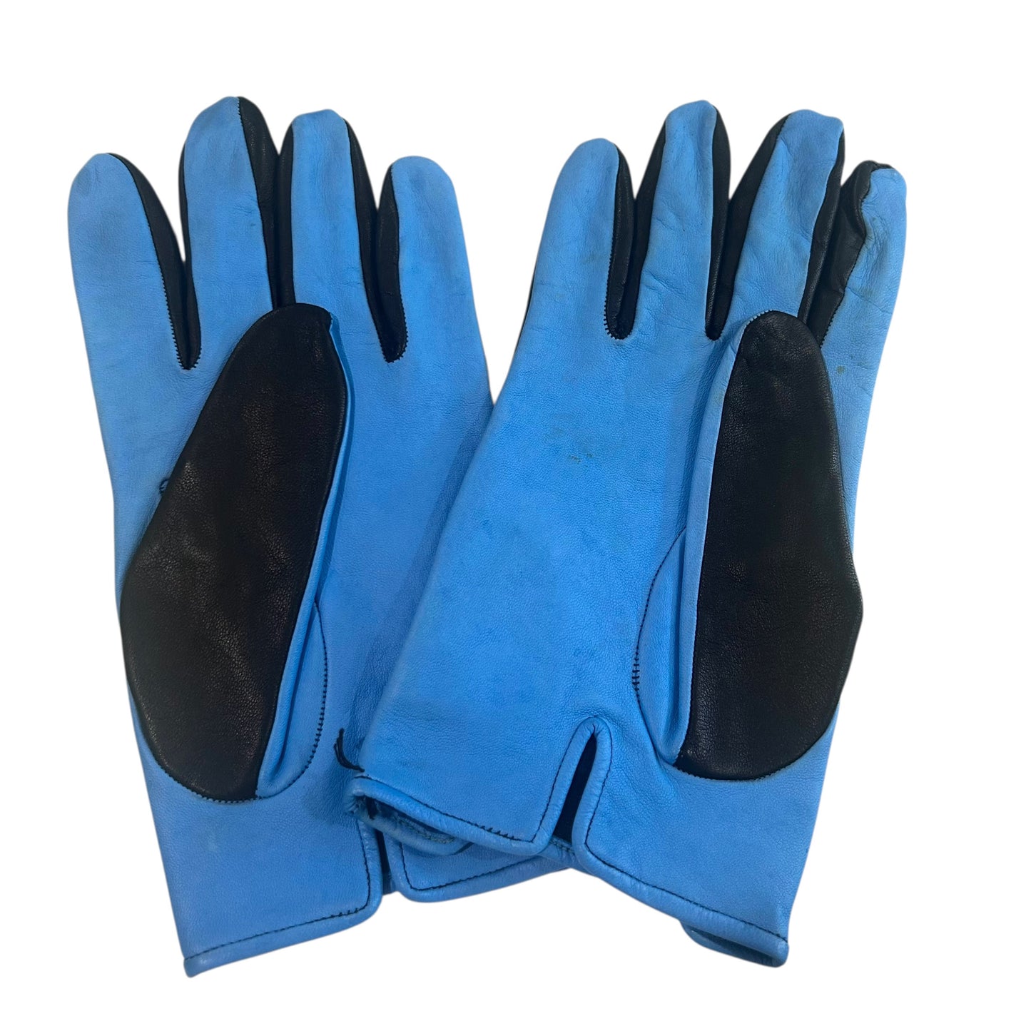 1990s Colorblock Leather Gloves, Size 9.5